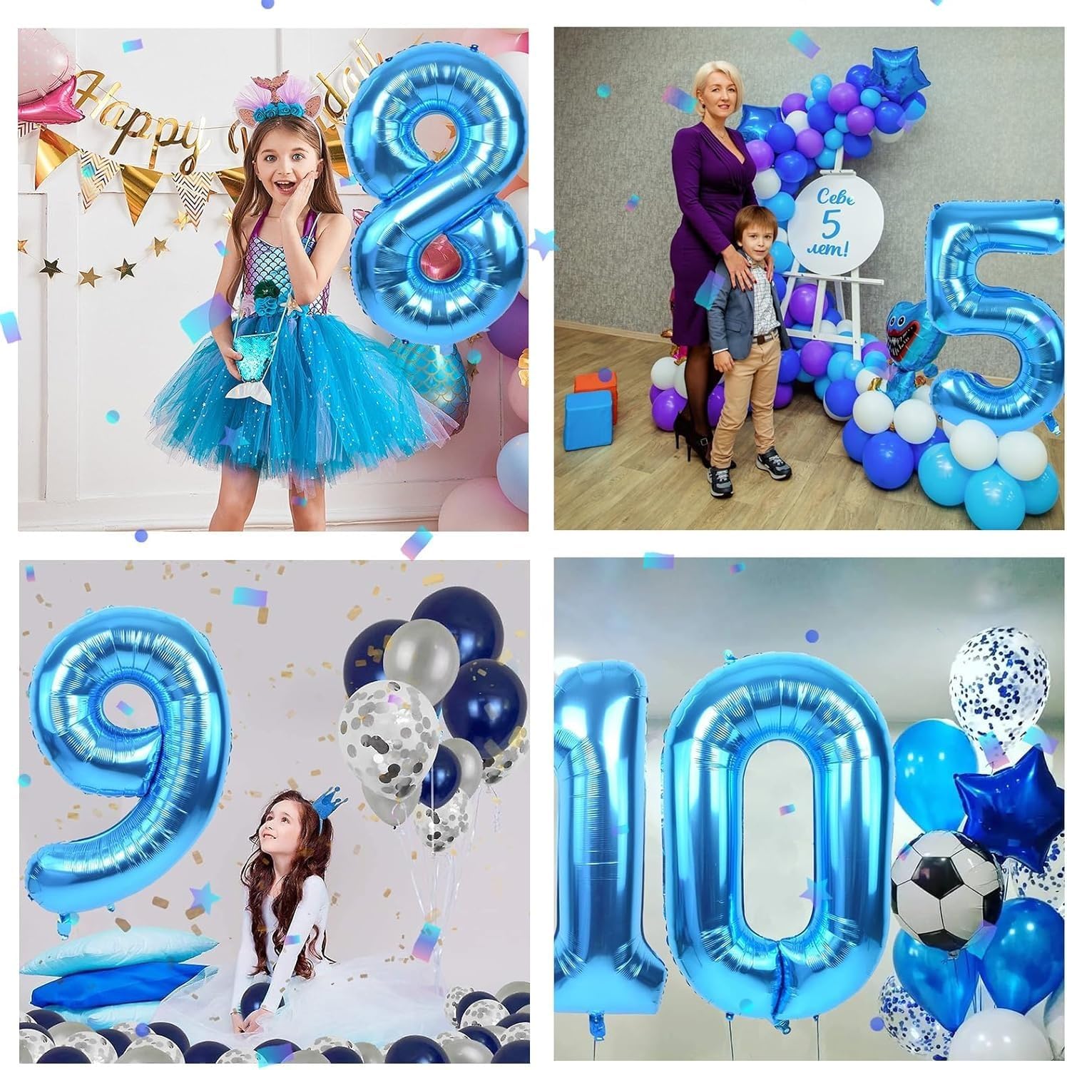 Detalle de Blue Number 1 Foil Balloon, 40-Inch