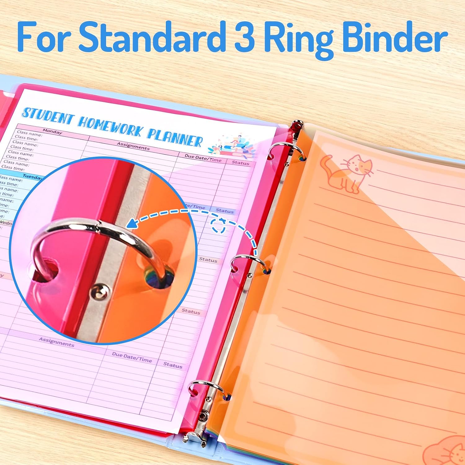 Detalle de Forvencer Binder Dividers, 8 Tabs