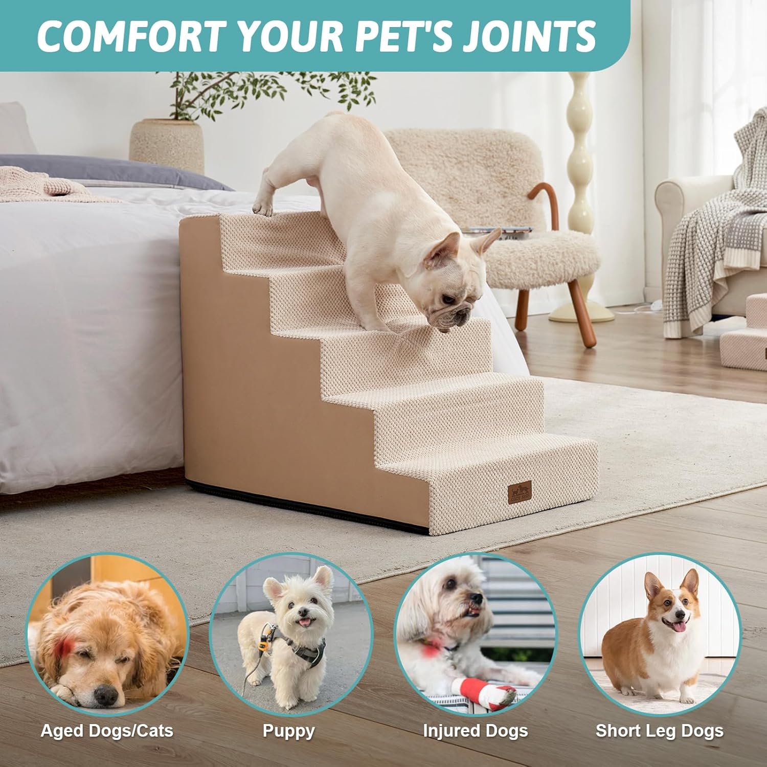 Thumbnail 4 de COZY KISS dog stairs 5 tiers 75x50cm