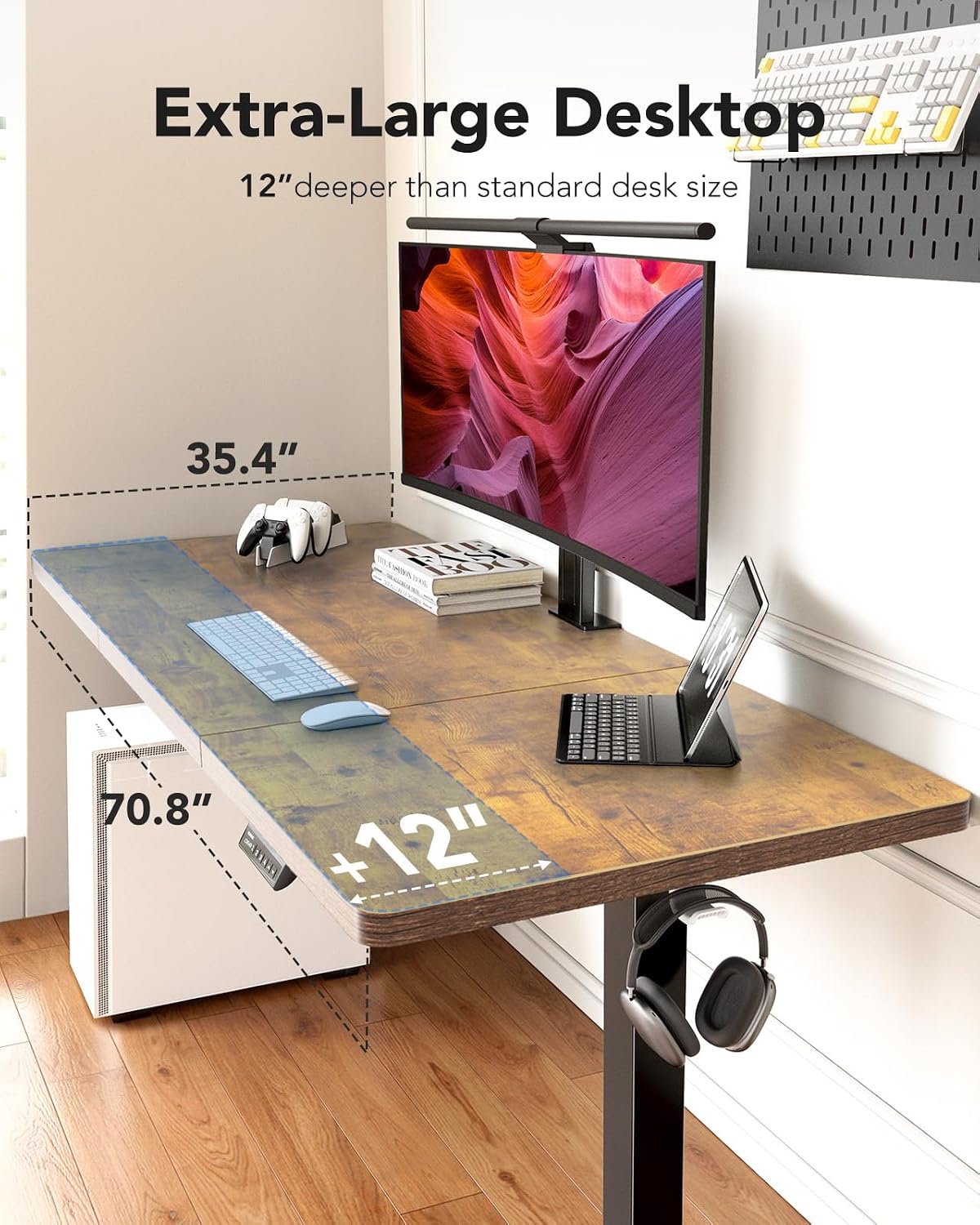 Detalle de HUANUO Electric Standing Desk, 71-Inch