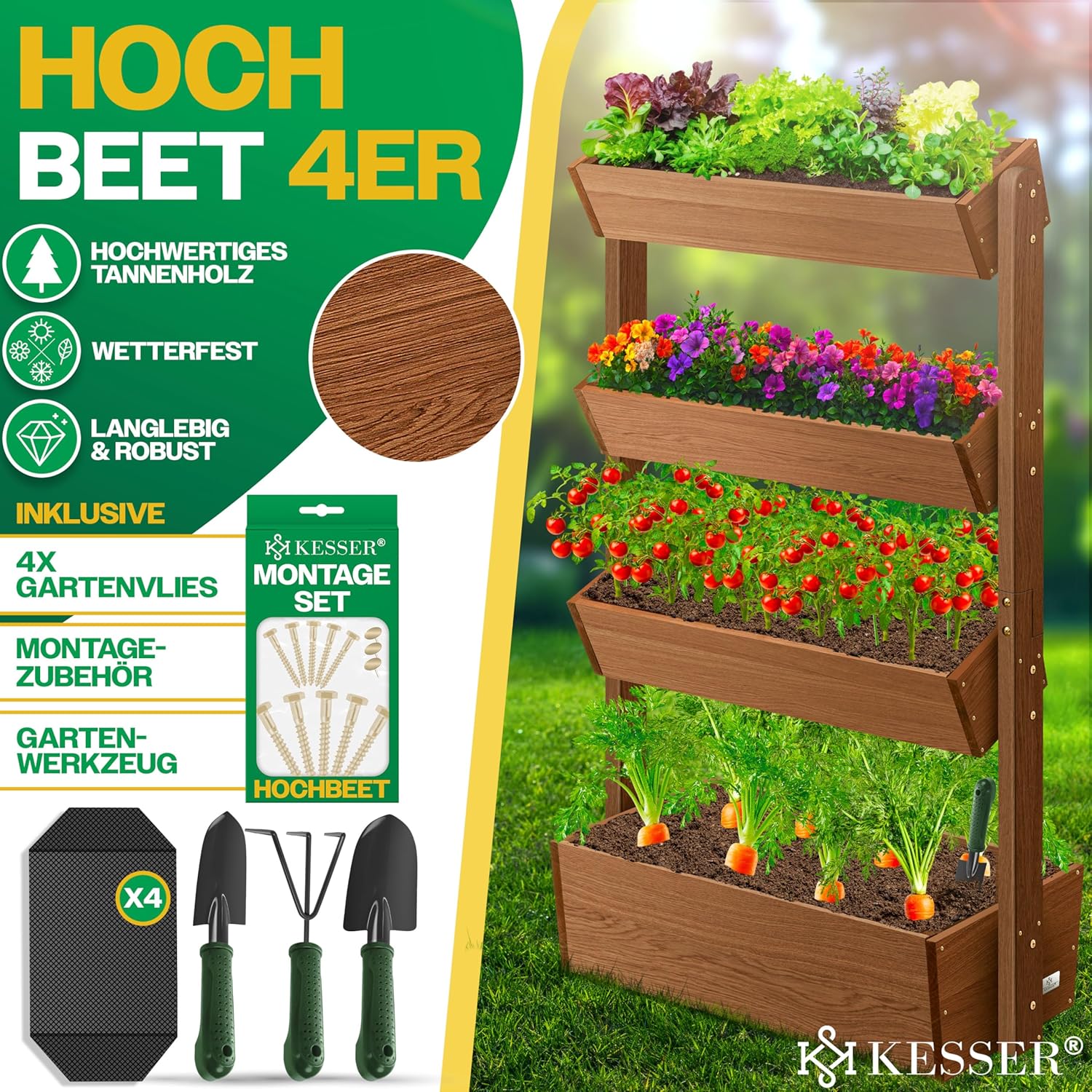 Thumbnail 1 de KESSER Hochbeet 4 Etagen Premium Braun
