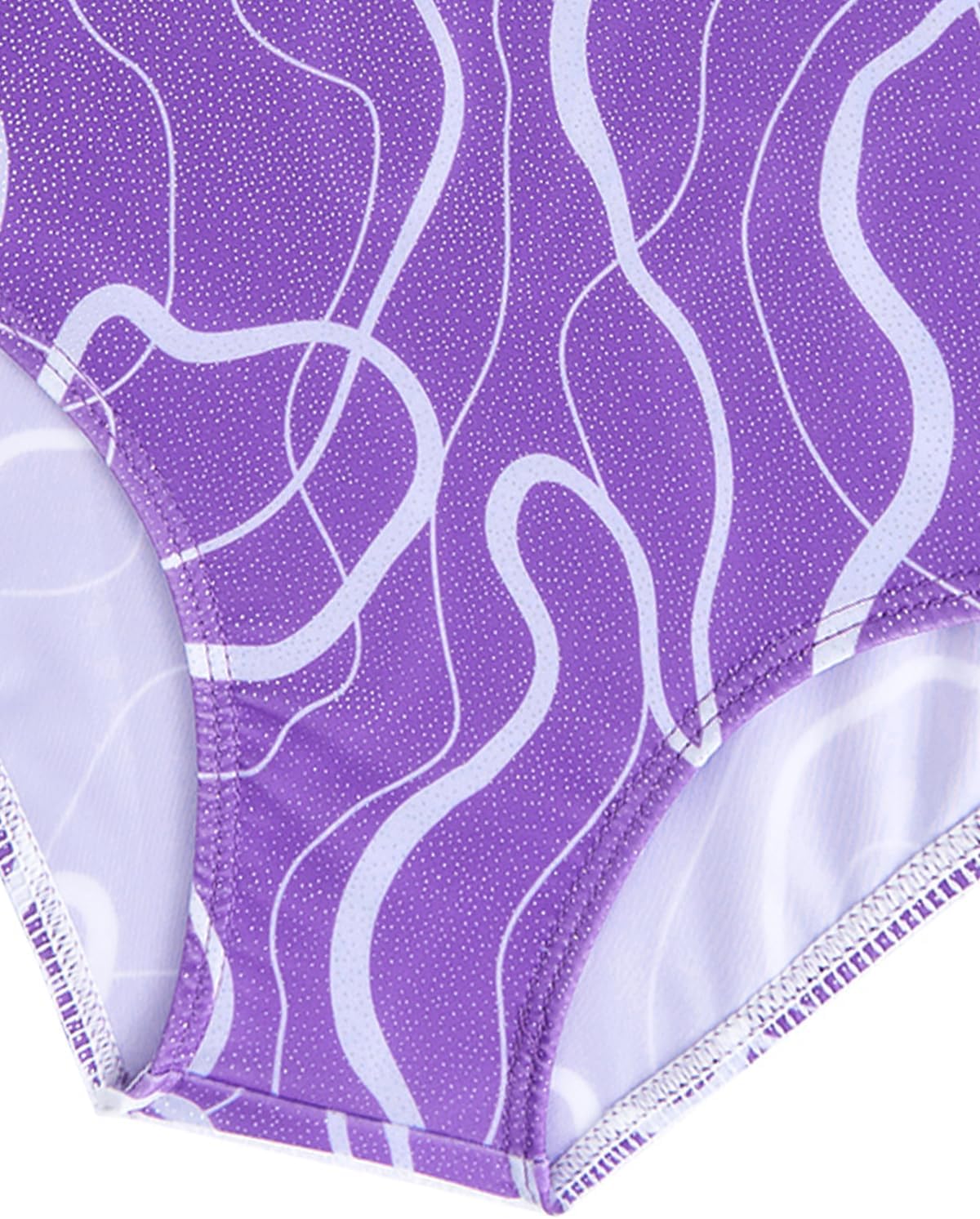 Detalle 2 de Gogokids Girls' Three-Piece Gymnastics Set: Sleeveless Leotard + Shorts + Hairband with Gradient Design