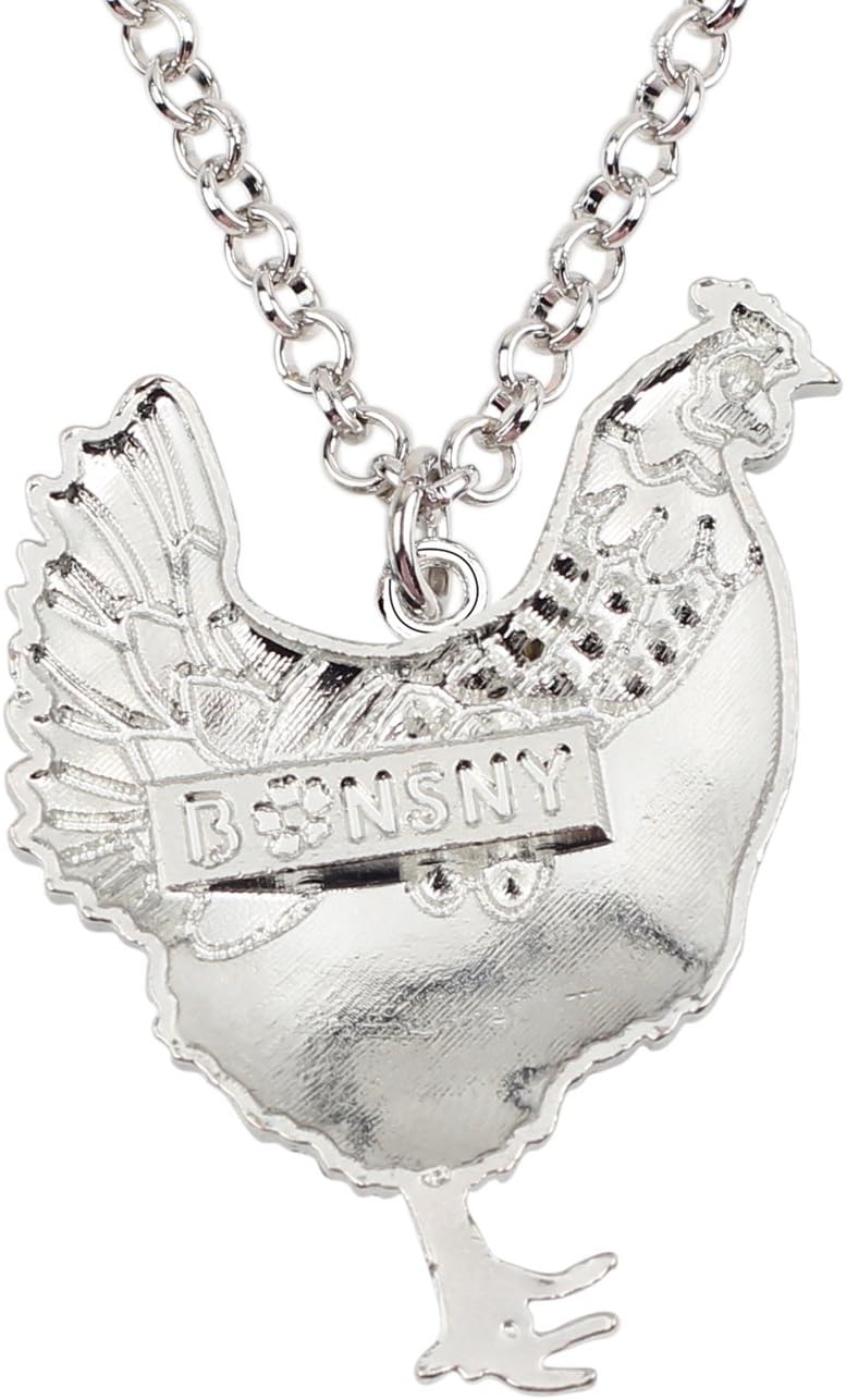 Thumbnail 4 de WEVENI Emaille Huhn Halskette mit Hahn-Anhänger – zierliche Charms Kette für Bauernhoftiere