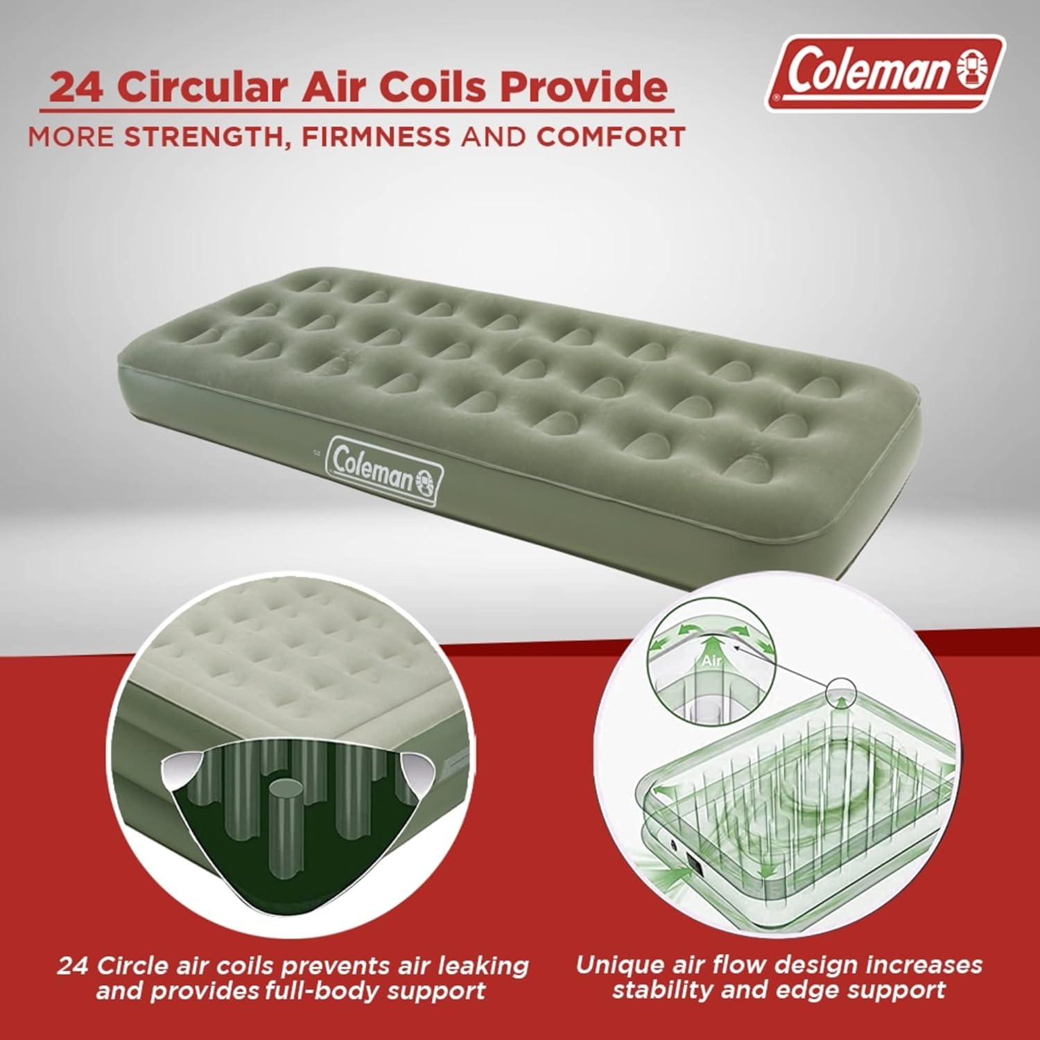 Thumbnail 3 de Coleman Airbed Comfort Bed – Camping Mat with Flocked Surface
