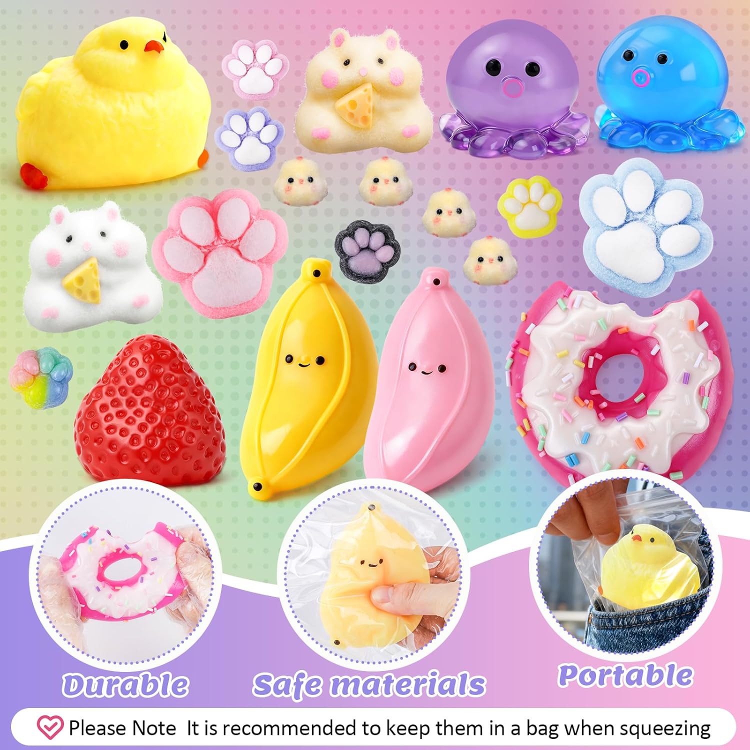 Detalle de 20Pcs Taba Squishy Pack Fidget Toys — Sensory Set for Kids and Classroom Use