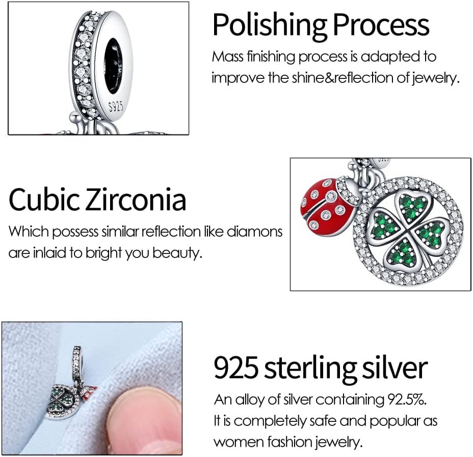 Detalle 2 de KUNSIR 925 Sterling Silver Charms for Women – Premium 4.5–5mm European Bracelet Fit