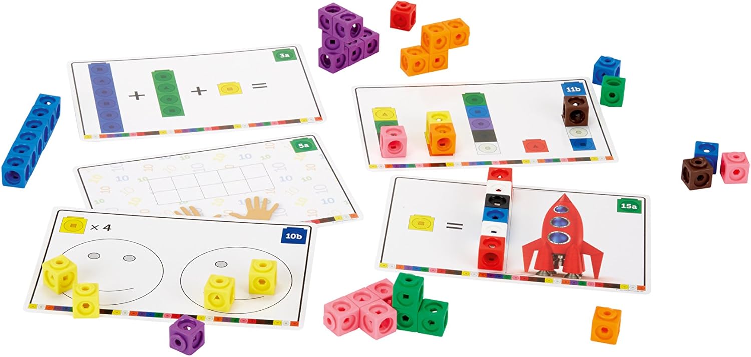 Detalle de Learning Resources Set di attività con Cubi Mathlink, 102 Pezzi – Mastery Learning per l’apprendimento matematico precoce