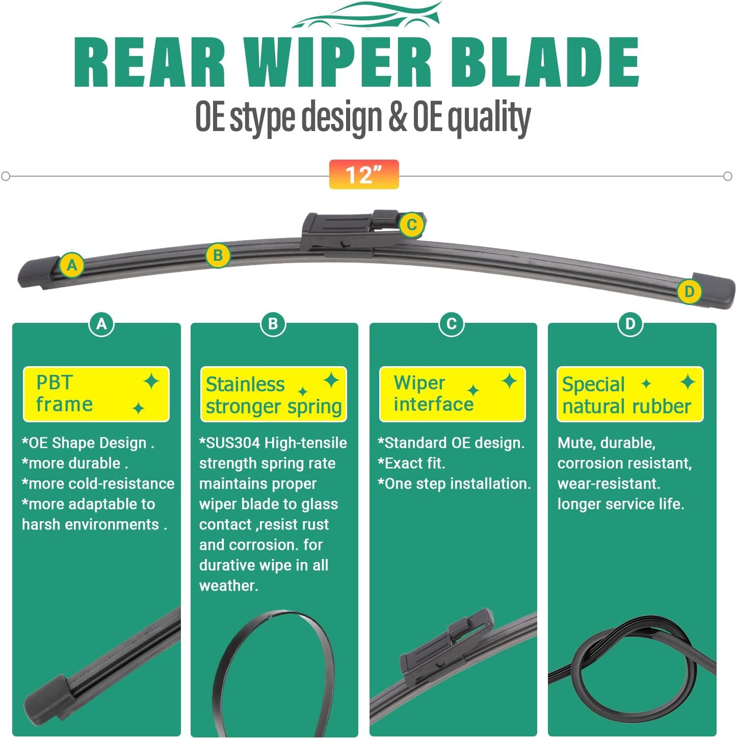 Detalle 2 de 28" 18" 12" Windshield Wipers for VW ID.4