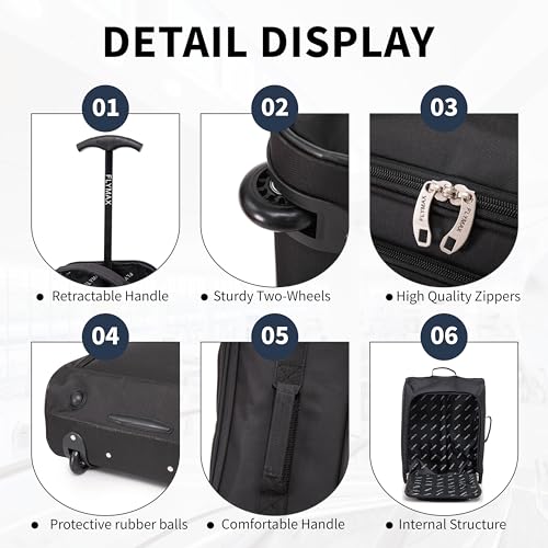 Thumbnail 3 de Flymax 55x40x20 Ryanair Cabin Bag – 44L Lightweight Carry-On (1.4kg)
