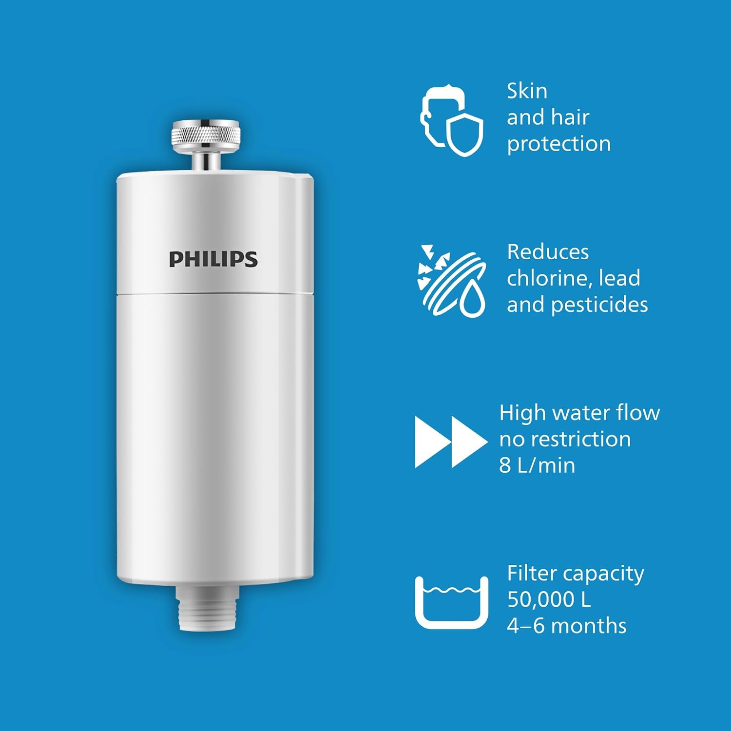 Detalle 2 de Philips Water Filtre de douche 50.000 L