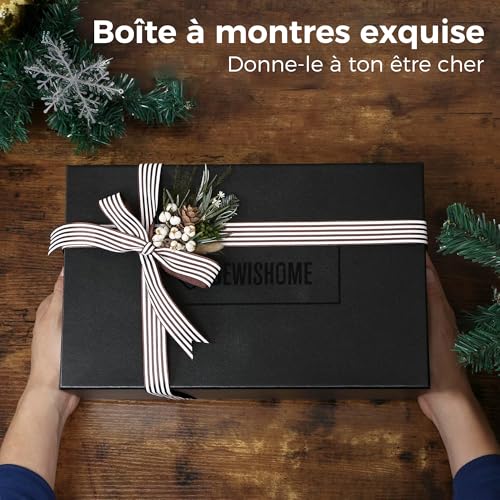 Thumbnail 6 de BEWISHOME Boîte à Montres — 20 Emplacements, Boite à Montre Homme avec Couvercle en Verre