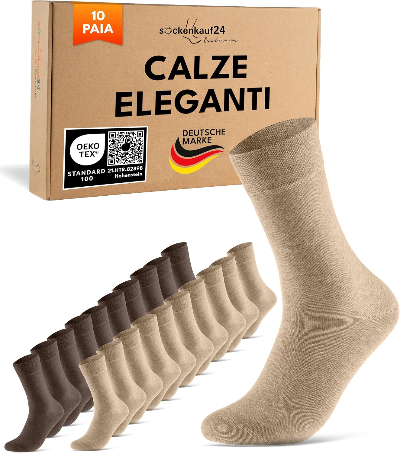 Detalle de sockenkauf24 10 paia di calze lunghe da uomo e donna business in cotone traspiranti