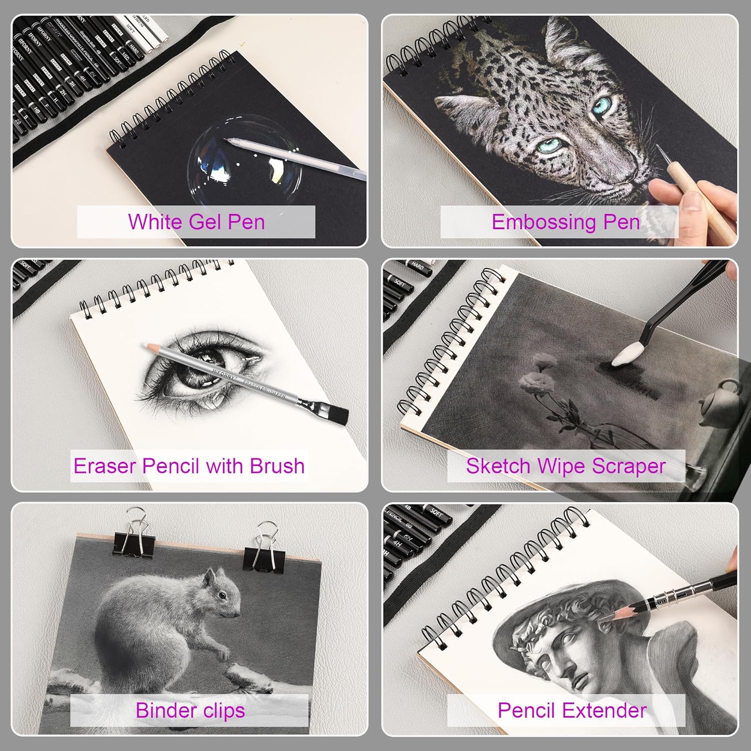 Thumbnail 5 de HIFORNY Lot de 60 crayons de dessin ✏️