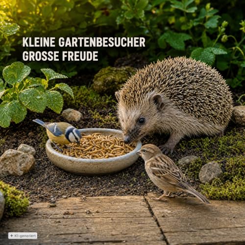 Detalle de EWL Getrocknete Mehlwürmer 2kg (13L) – Natürliches Vogelfutter & Wildvogelfutter von EWL Naturprodukte