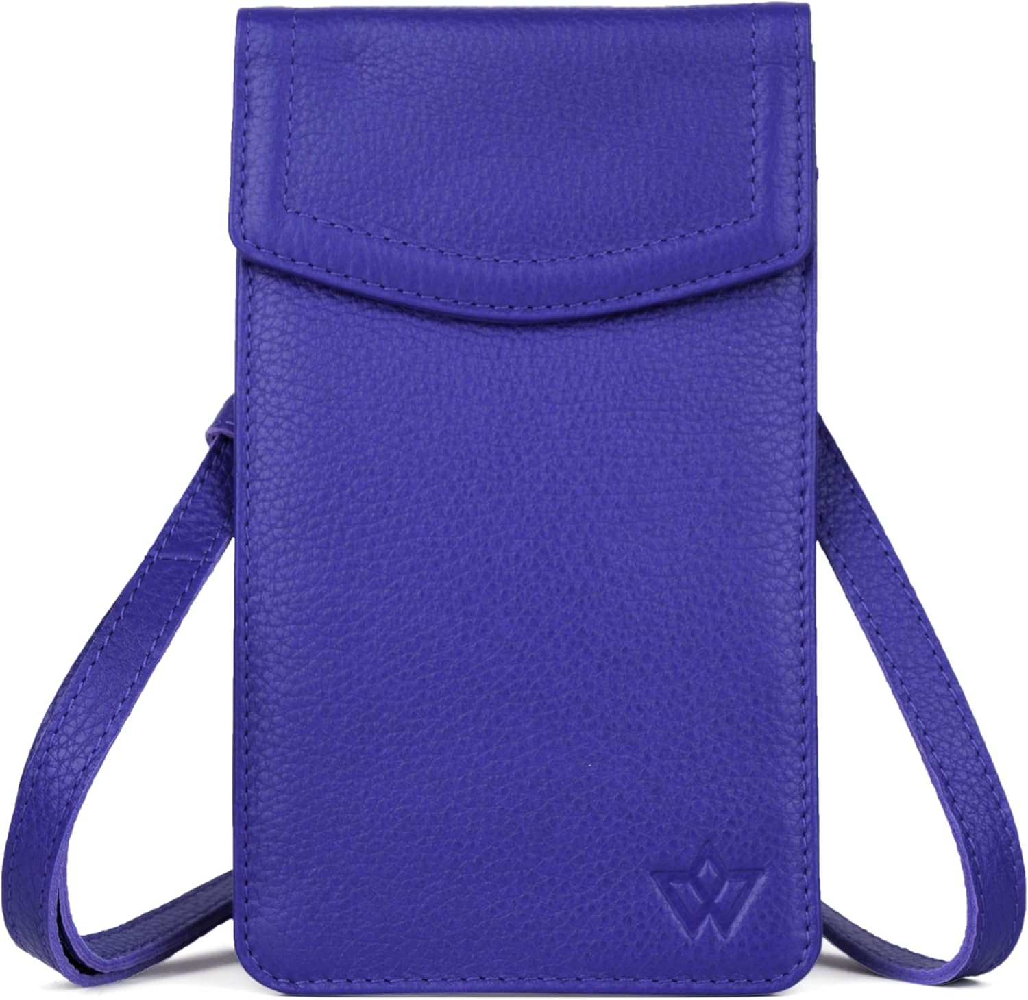 Detalle de WASAMA Sidekick Crossbody Phone Bag — Genuine Leather, RFID‑Protected, Two Versions