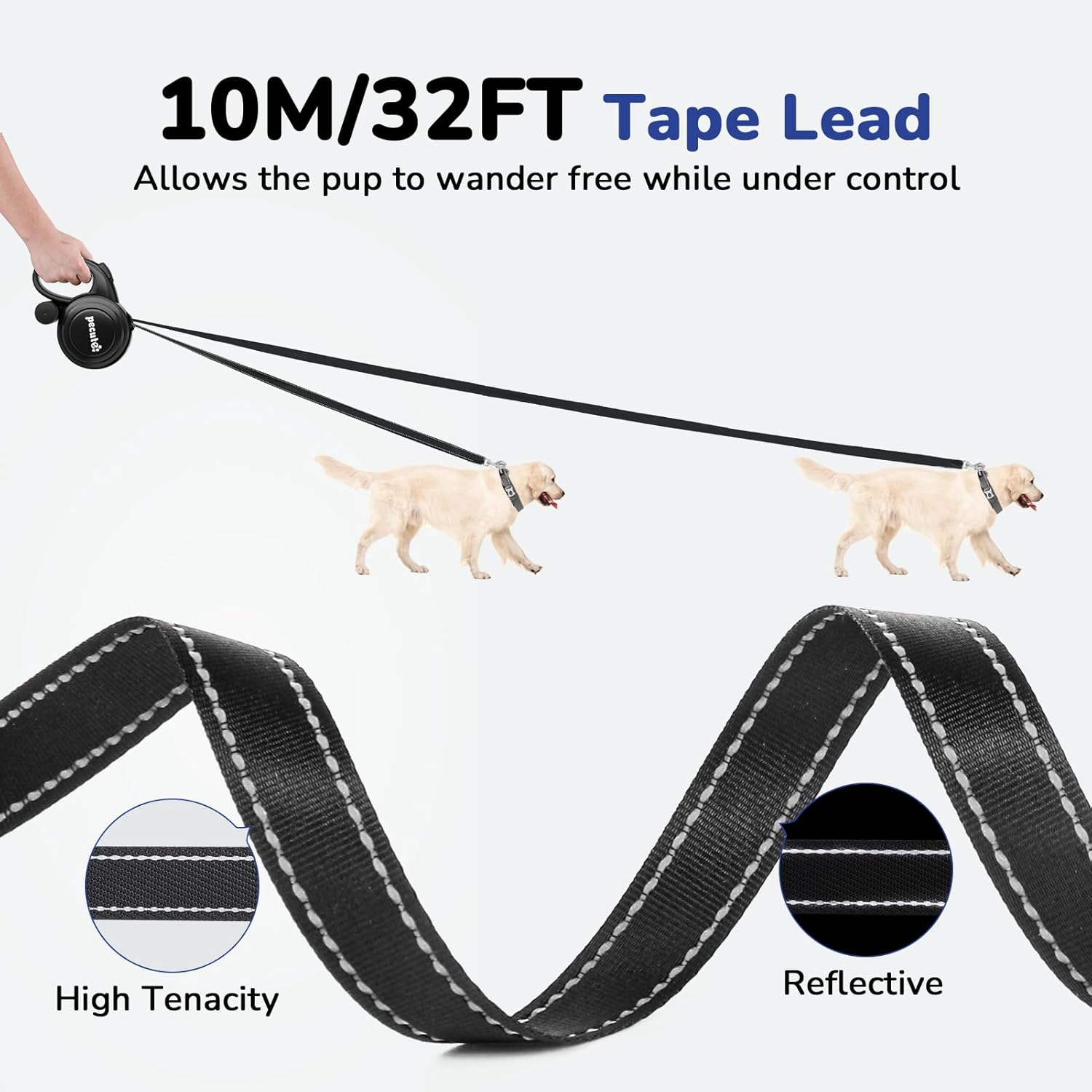 Detalle 2 de Pecute Retractable Dog Leash 10m