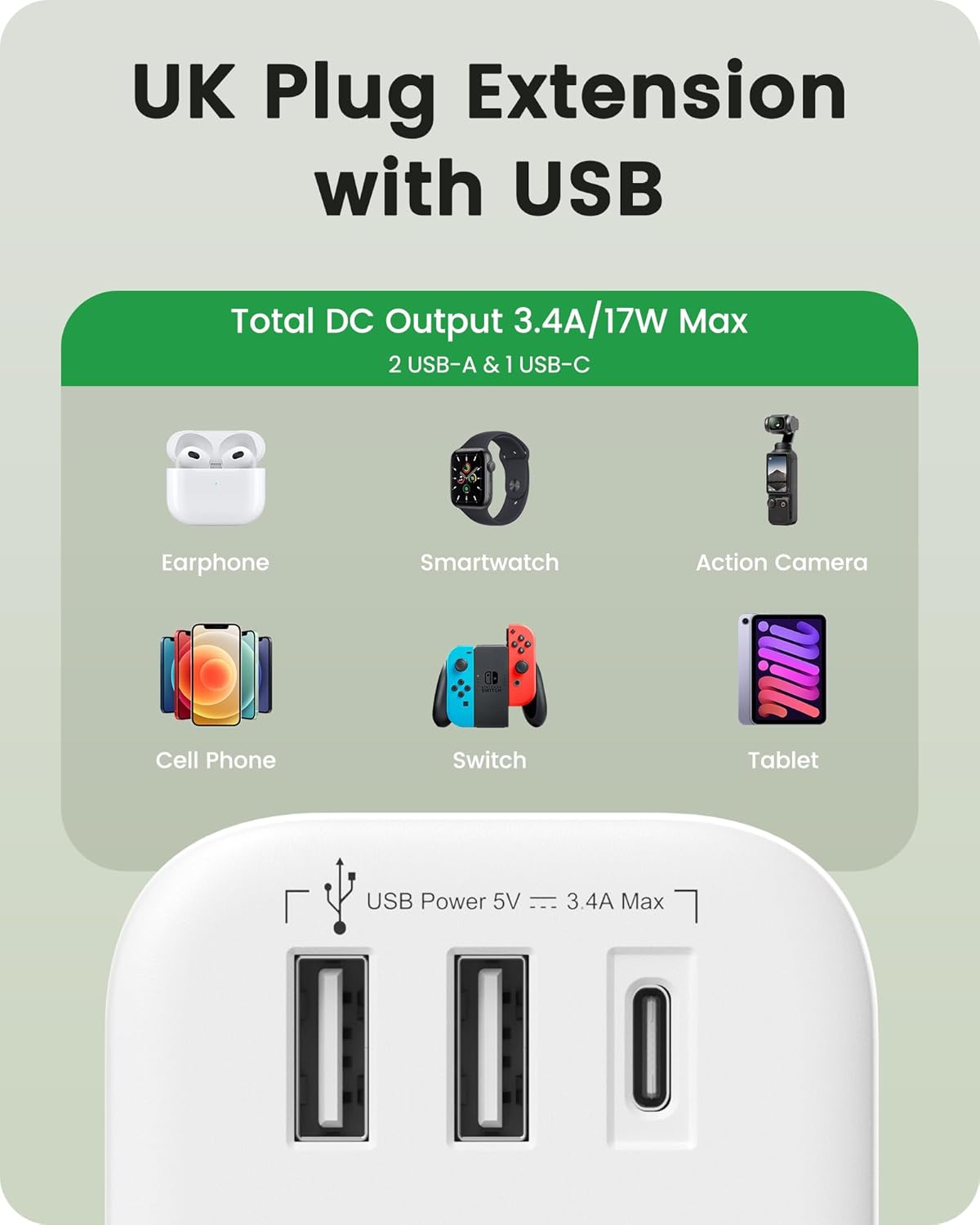 Thumbnail 2 de LENCENT Double Plug Adaptor 13A surge protected 🔌