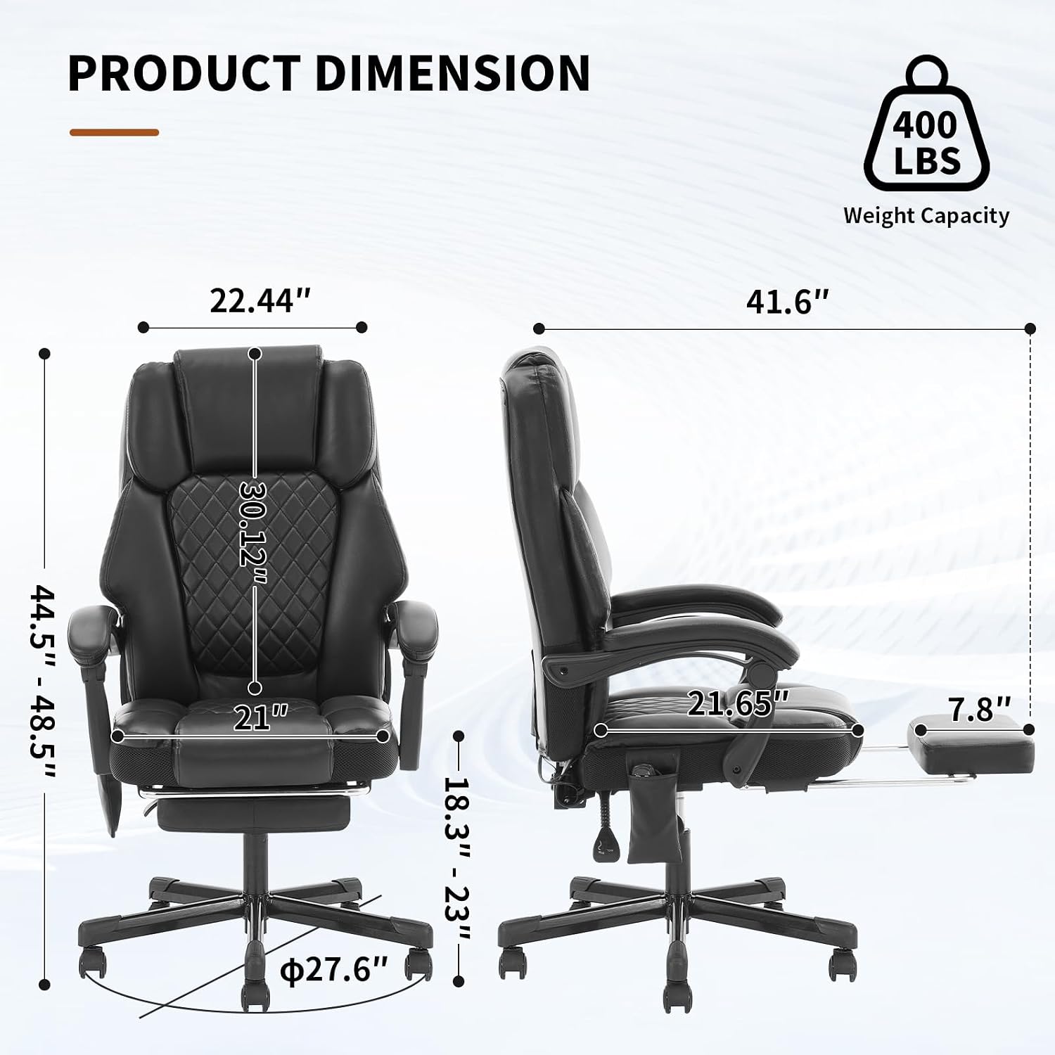 Detalle 2 de Zuacs Massage Office Chair, 400 lb Capacity