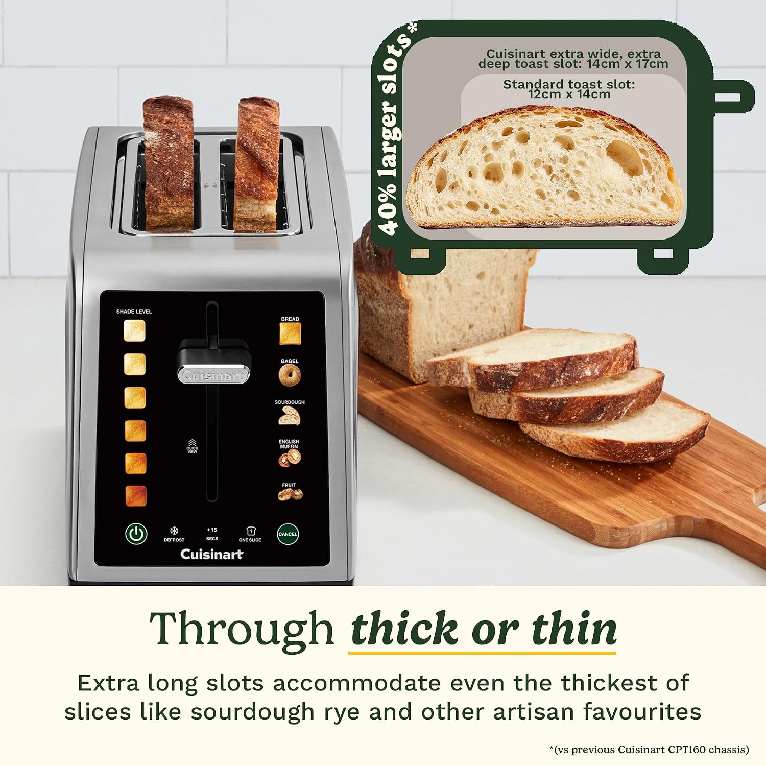 Detalle de Cuisinart SimpliTouch XL 2-Slice Toaster with Colour touchscreen and XL slots