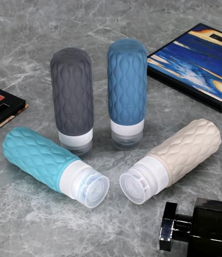 Thumbnail 6 de Lericttor 100ml Silicone Travel Bottles for Toiletries (4 Pack) with Clear Zipper Bag