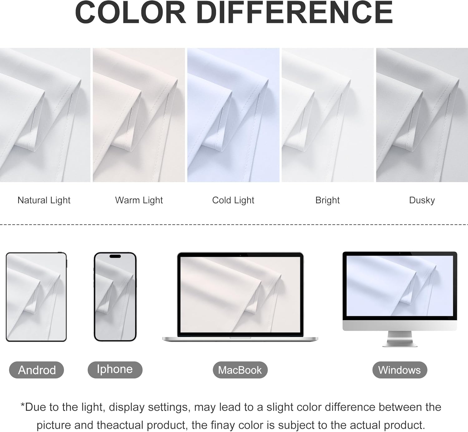 Thumbnail 6 de RYB HOME Outdoor Patio Curtains (Blackout Privacy & Insulating Panel) – Grayish White, 100 W x 95 L, 1 Panel