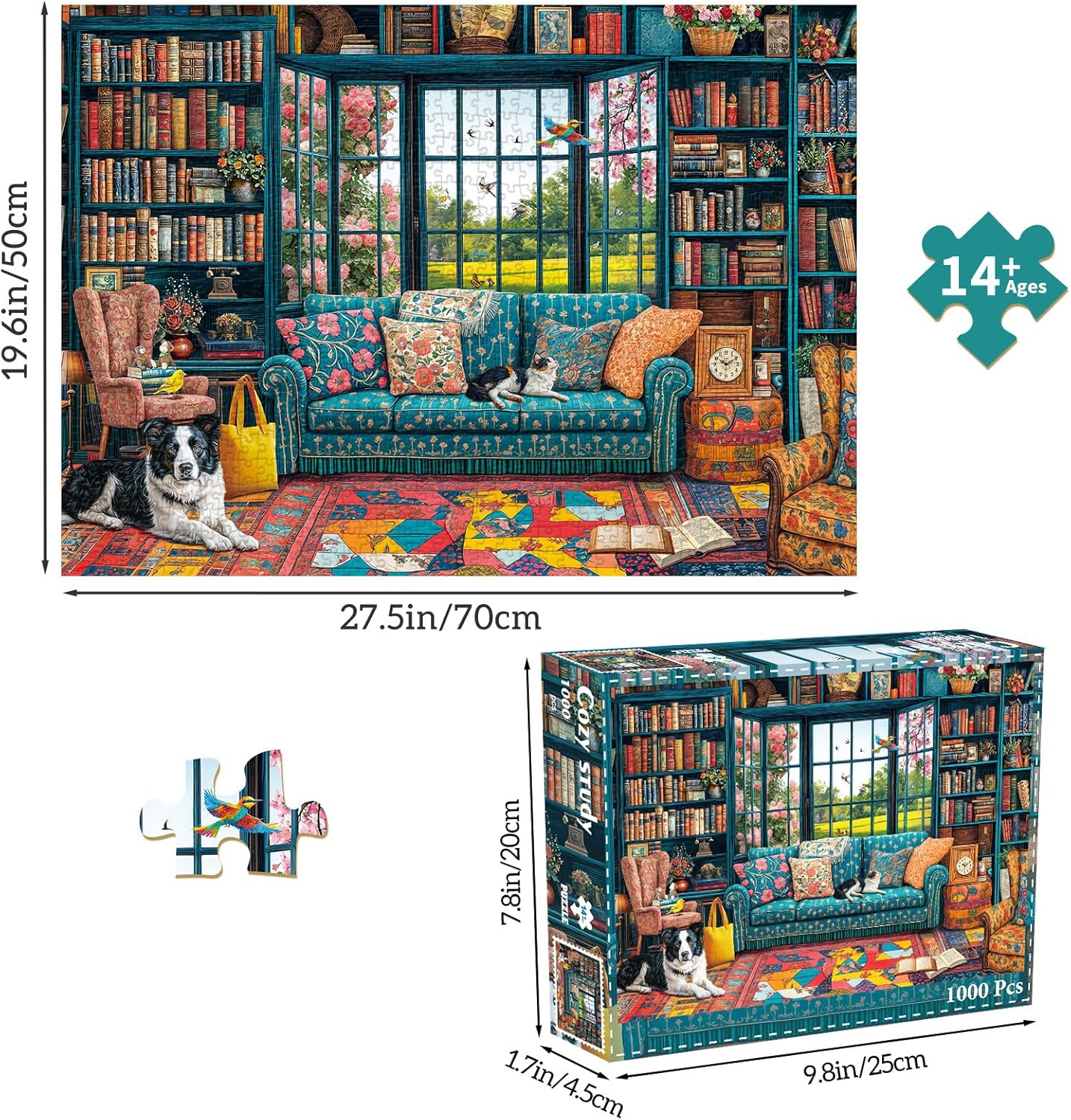 Detalle de Puzzle 1000 Teile – anspruchsvolles Erwachsen-Puzzle mit stilvollem Studienmotiv