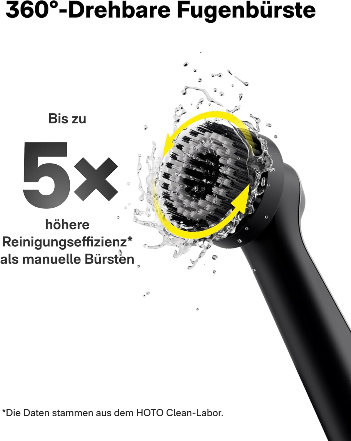 Thumbnail 1 de HOTO Wand™ Elektrische Reinigungsbürste: 12 Köpfe, IPX7, USB-C – kraftvolle Reinigung für Fugen, Ecken und mehr