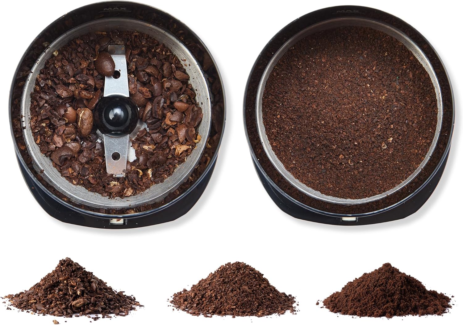 Thumbnail 3 de Amazon Basics Elektrische Kaffeemühle, Edelstahl – kompakt und zuverlässig