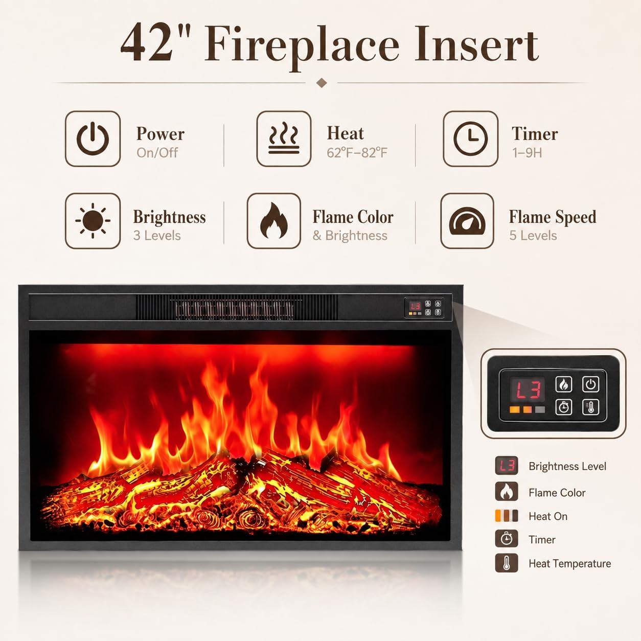 Thumbnail 3 de Fireplace TV Stand with 42-Inch Insert