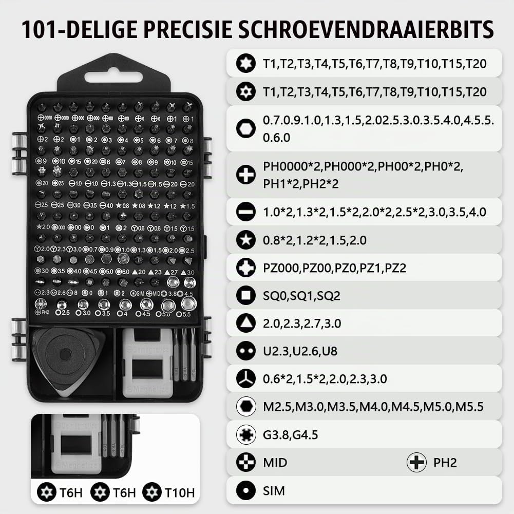 Detalle de OSDUE P2-LSDTZGR241018-FBA precisieschroevendraaierset 124-in-1