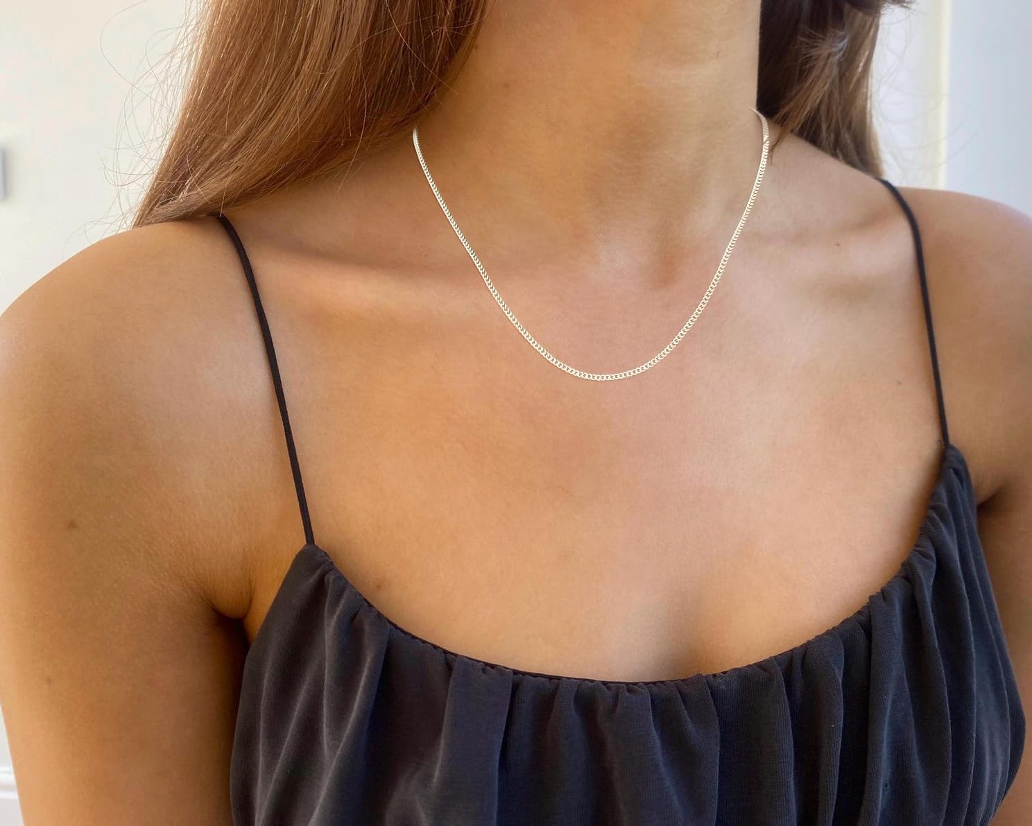Detalle de Diorra 925 Sterling Silber Kette, 2 mm – Silberkette Damen, ohne Anhänger, Länge 40–55 cm