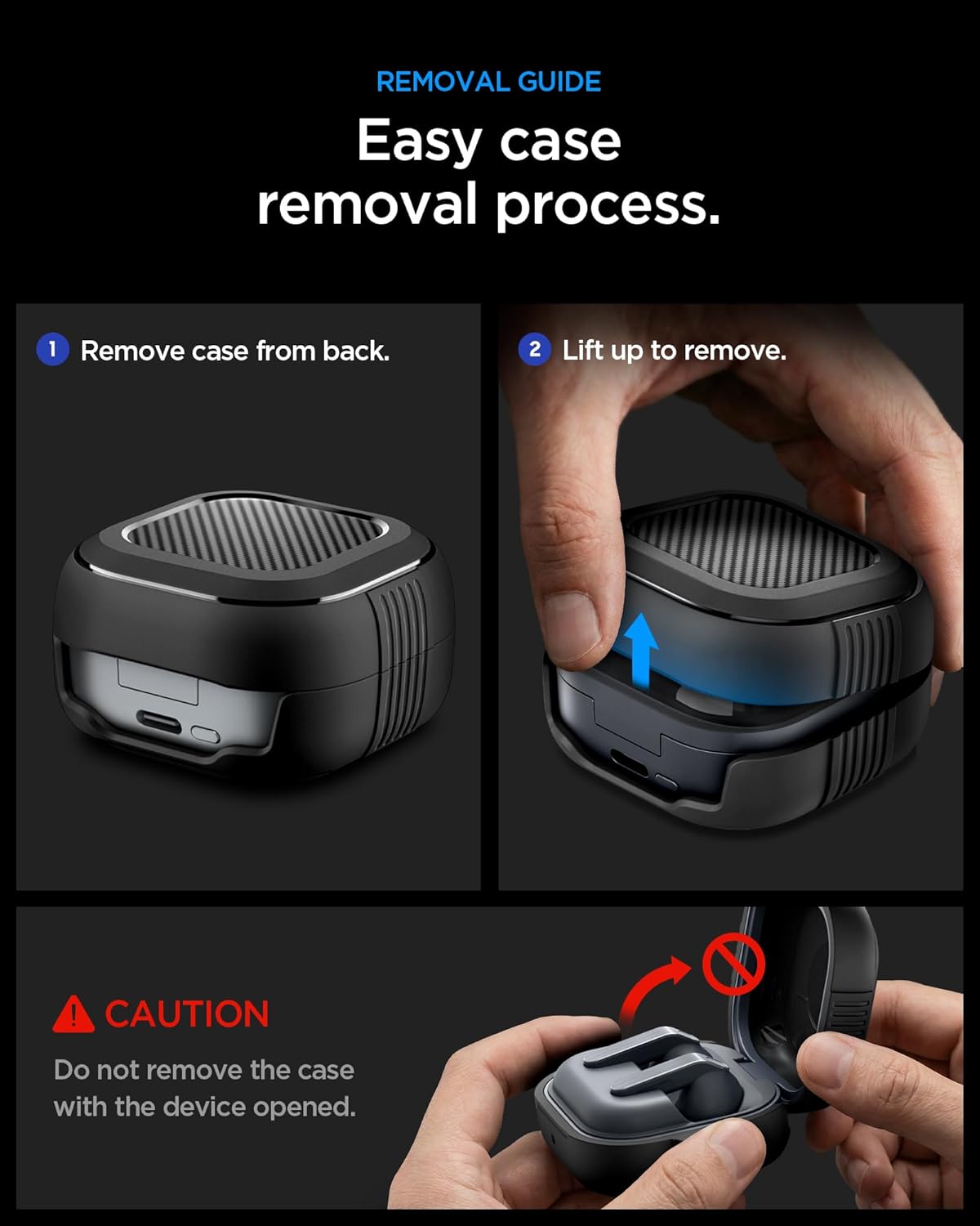 Thumbnail 6 de Spigen Rugged Armor — coque mate à 2 couches pour Samsung Galaxy Buds 4 Pro / Buds 4 (2026), noir mat