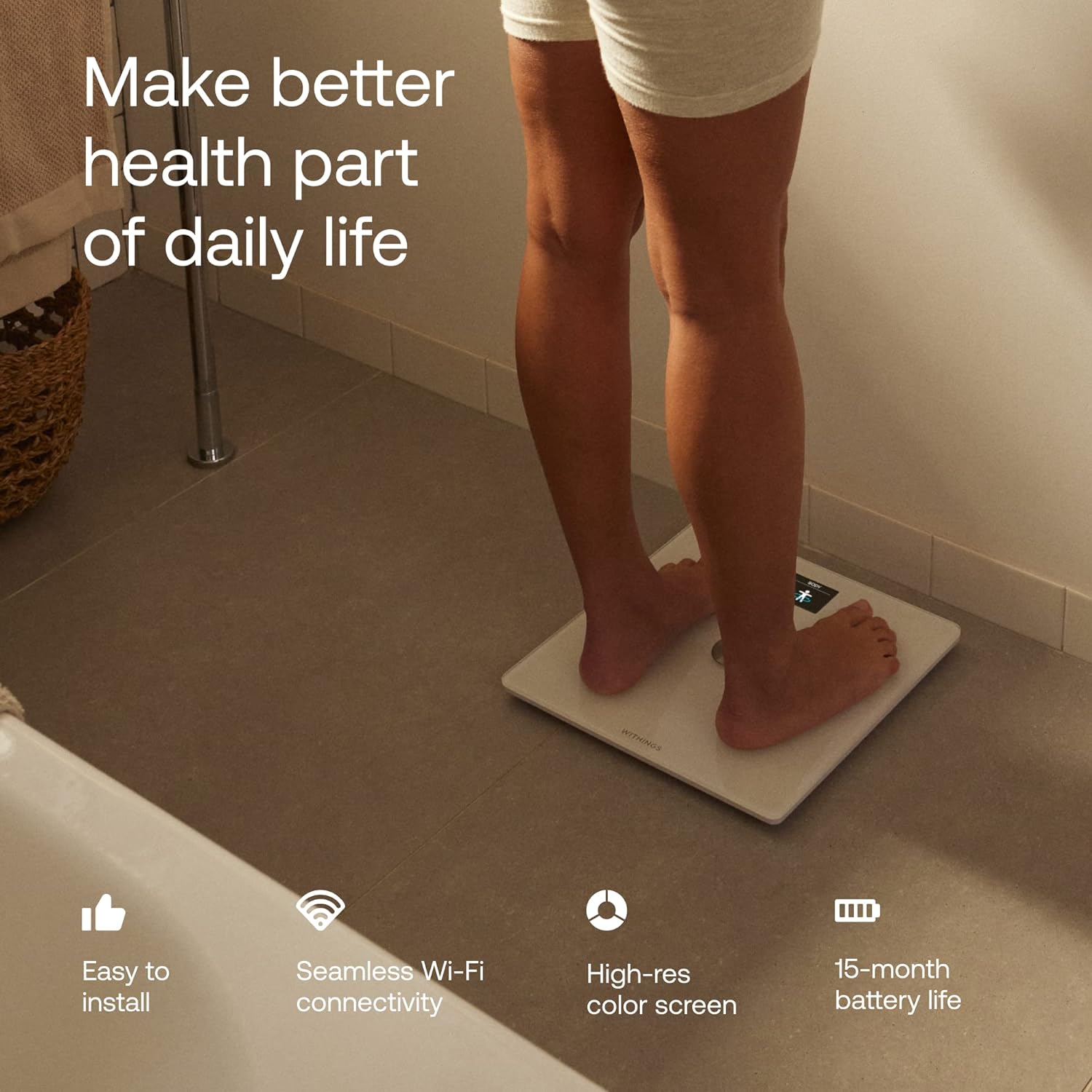 Thumbnail 3 de WITHINGS Body Smart: Accurate Scale for Weight, Fat Percentage, and Heart Health