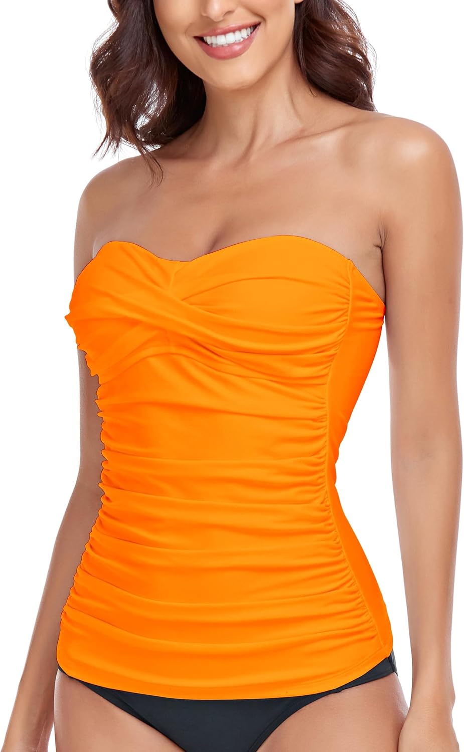 Thumbnail 1 de Ocean Blues Women's Twist Bandeau Swimsuit Top - Ruched Tummy Control Tankini Top (Top Only)