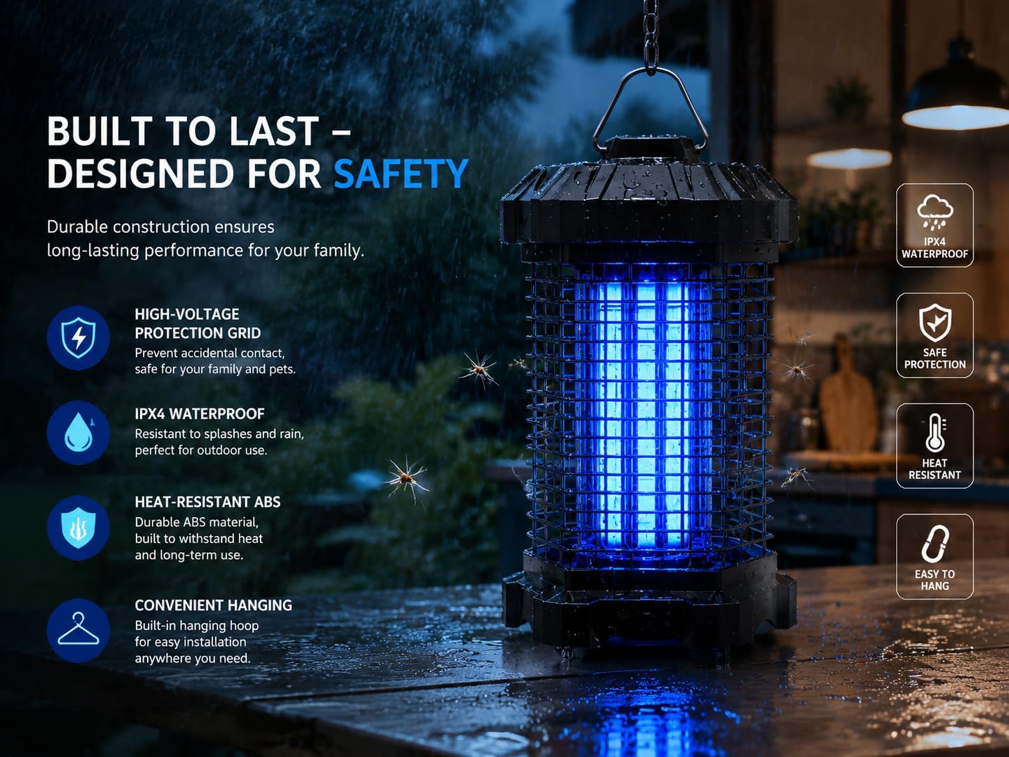Thumbnail 2 de Jawlark Bug Zapper Outdoor: 4200V Electric Mosquito Zapper with 5ft Cord and IP44 Waterproof Design