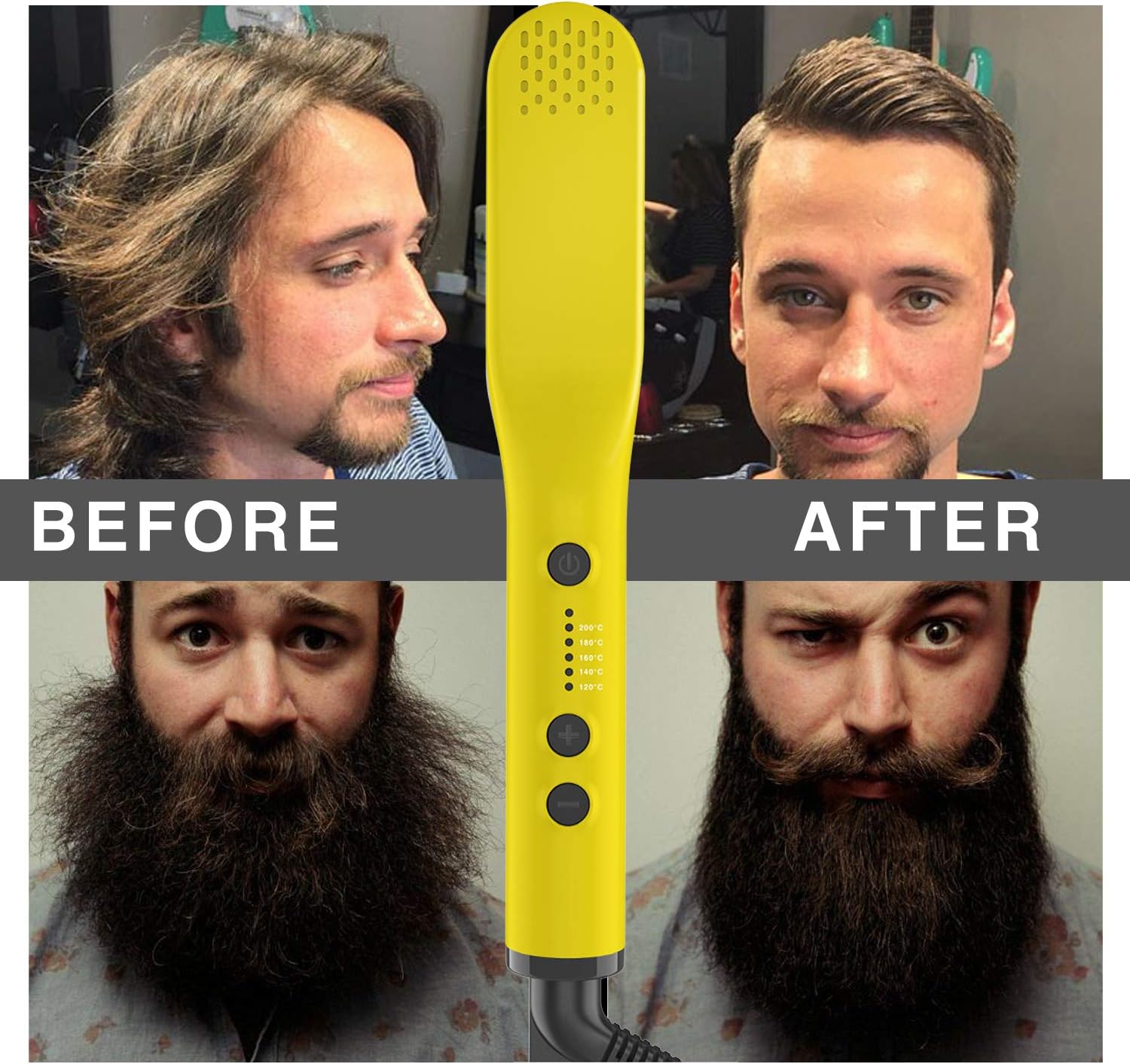 Thumbnail 1 de Spazzola Lisciante per Barba e Capelli con Tecnologia PTC e Rivestimento Ceramico – 5 Temperature