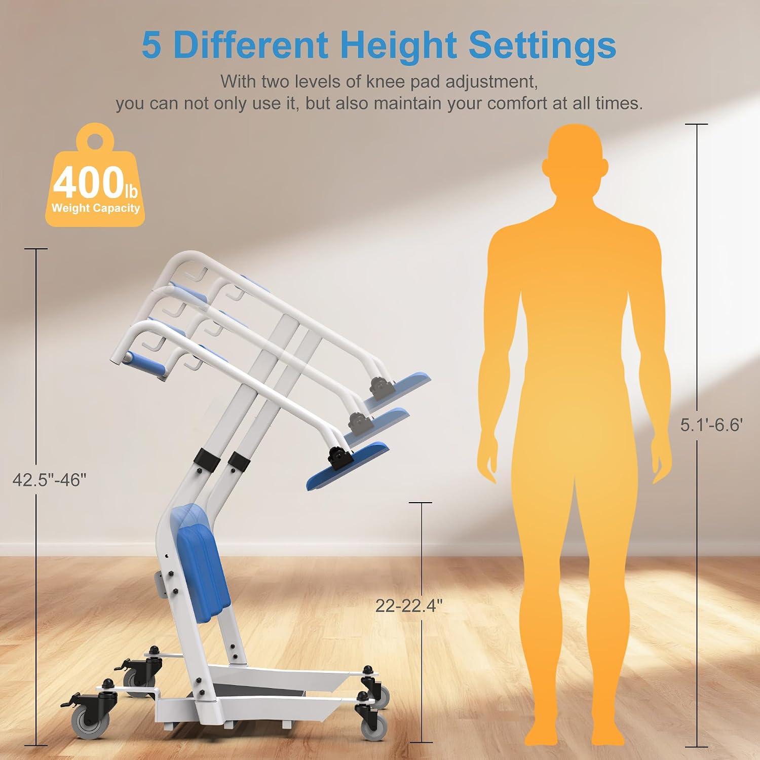 Detalle de WHLICKS Sit-to-Stand Patient Lift, 400-lb capacity