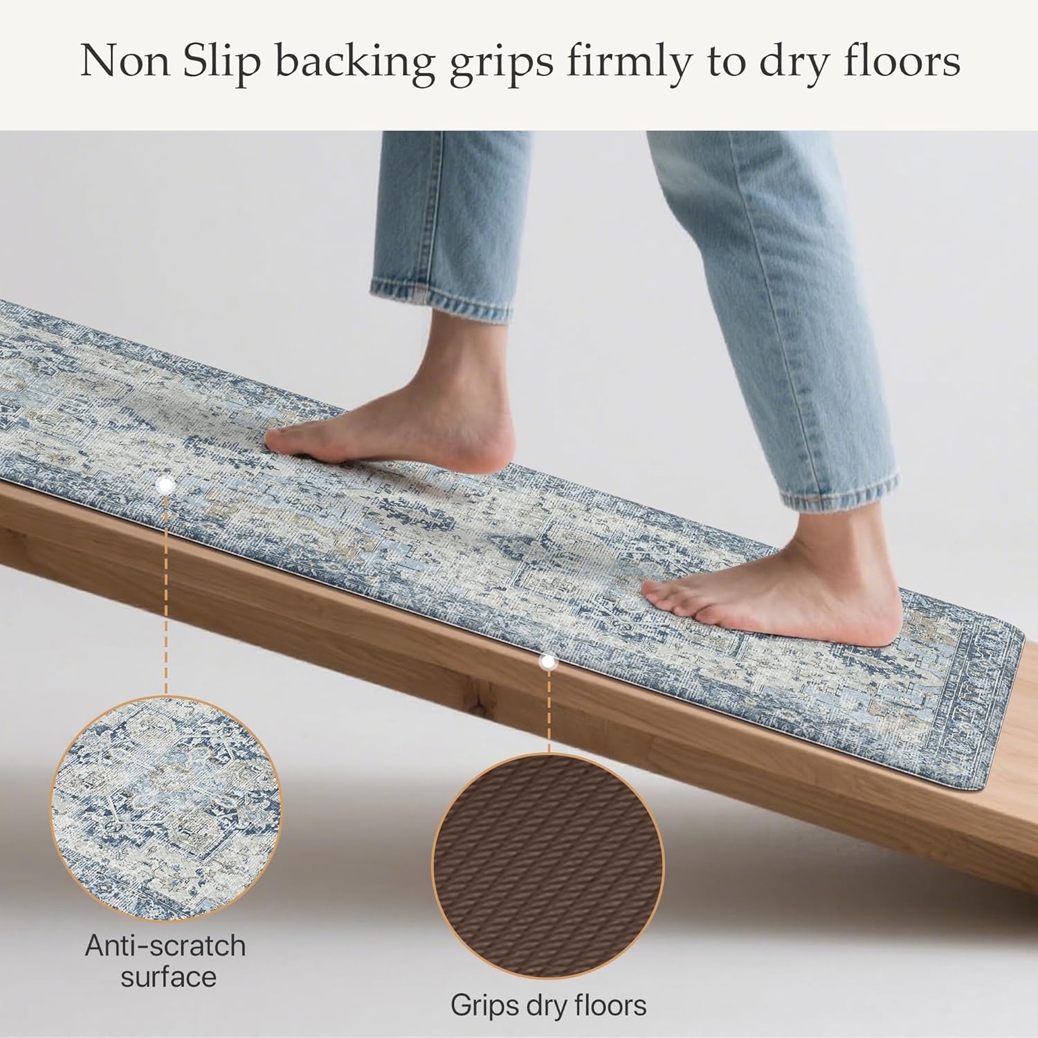 Thumbnail 3 de GENIMO Kitchen Mats for Floor 2PCs: Waterproof, Anti-Fatigue PVC Runner Set