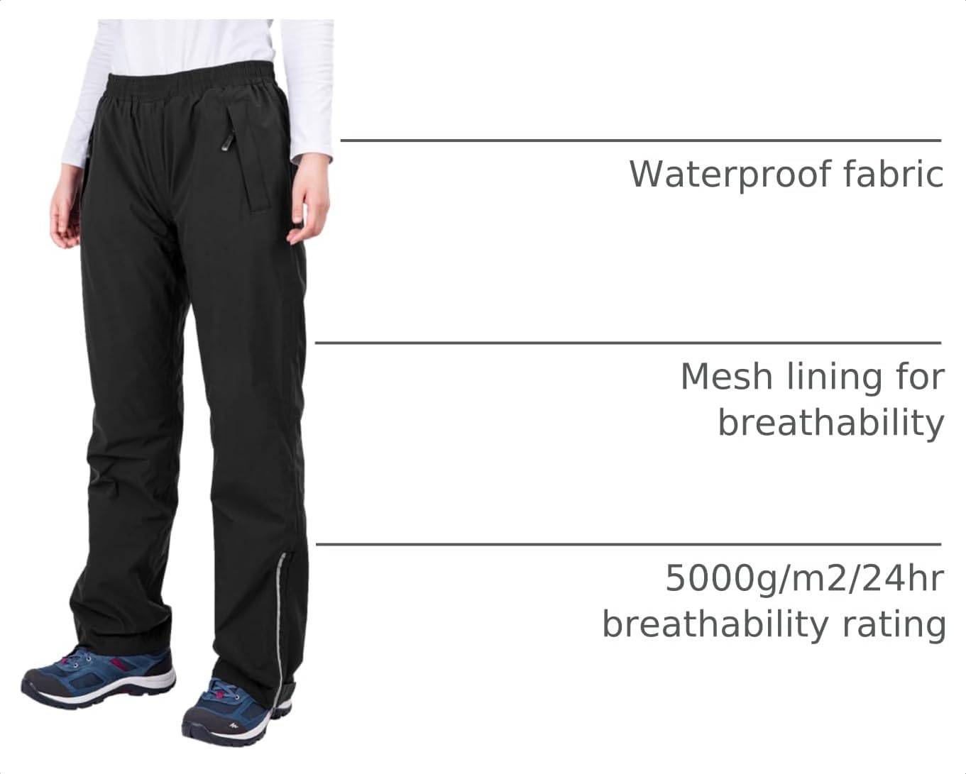 Thumbnail 3 de 33,000ft Women's Rain Pants: Lightweight, Waterproof Over Pants for Outdoor Adventurers
