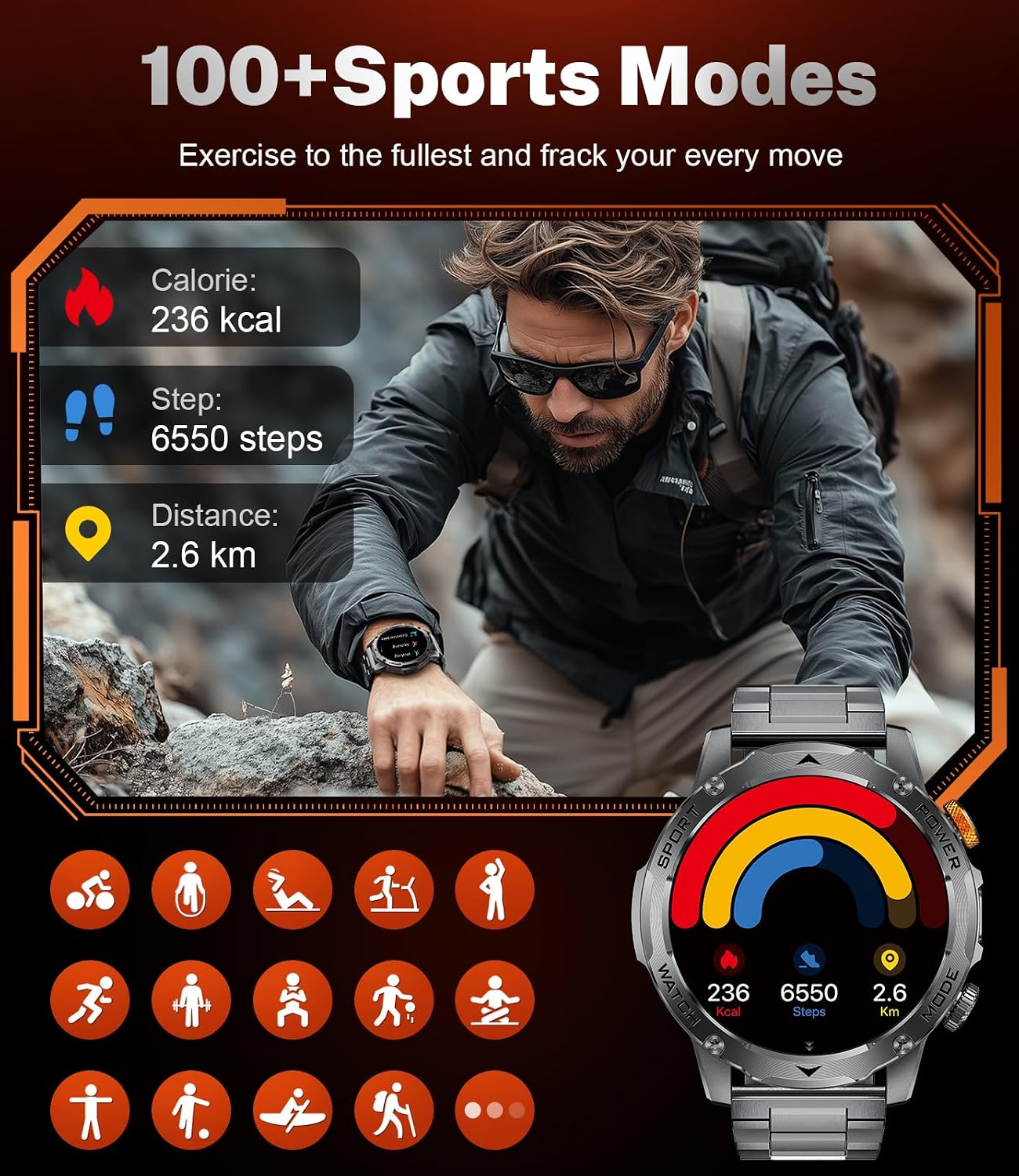 Thumbnail 4 de LIGE Smart Watch 1.75" HD display, 1000mAh