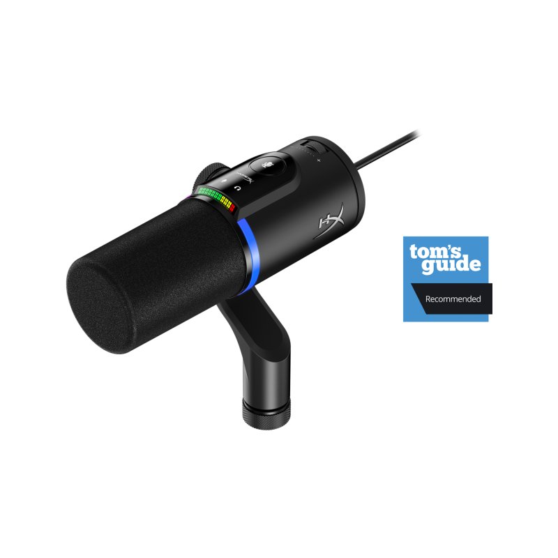 Detalle 2 de HyperX FlipCast: micrófono dinámico USB/XLR con brazo articulado para streaming y podcasting