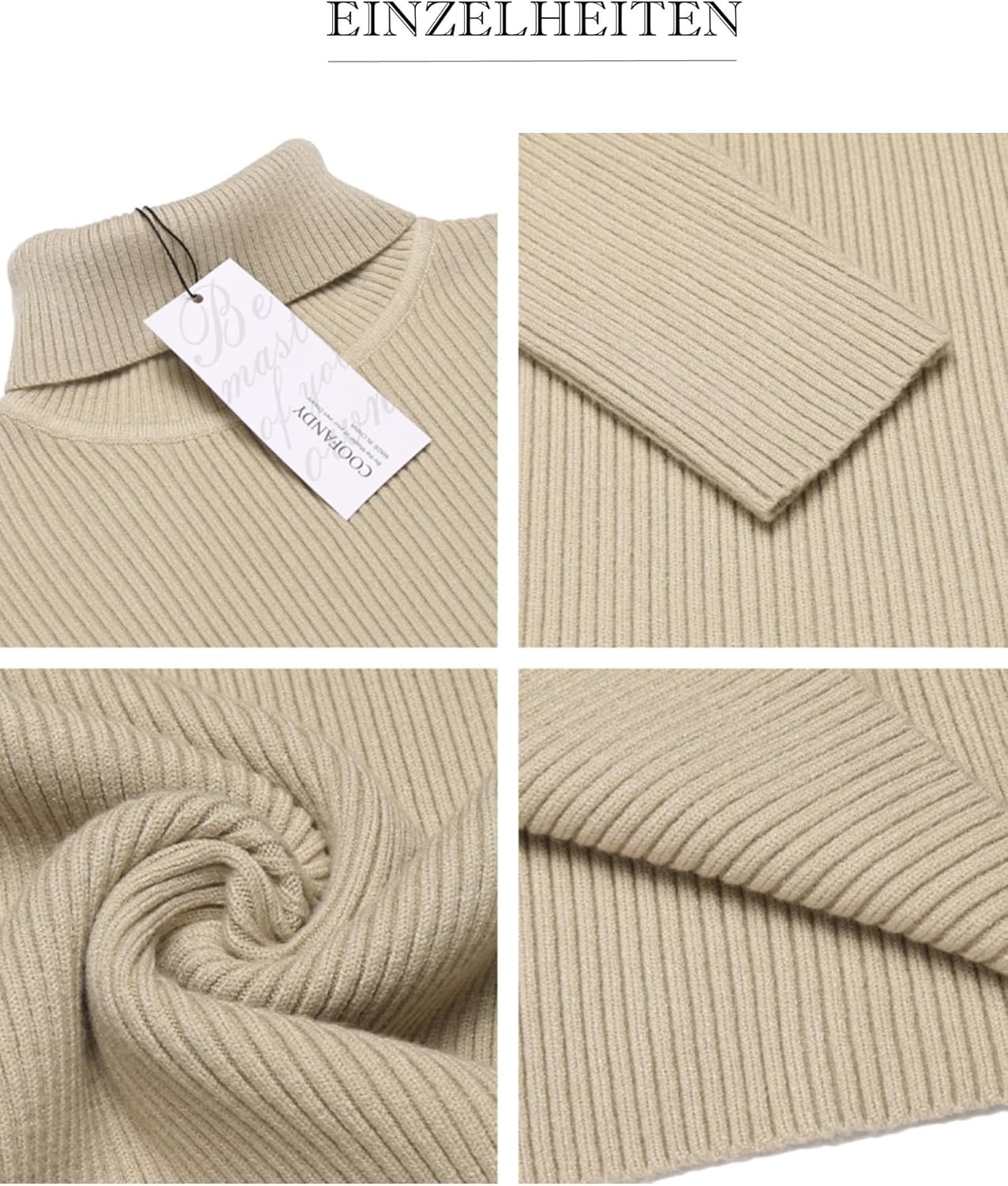 Thumbnail 5 de COOFANDY Rollkragenpullover Slim Fit