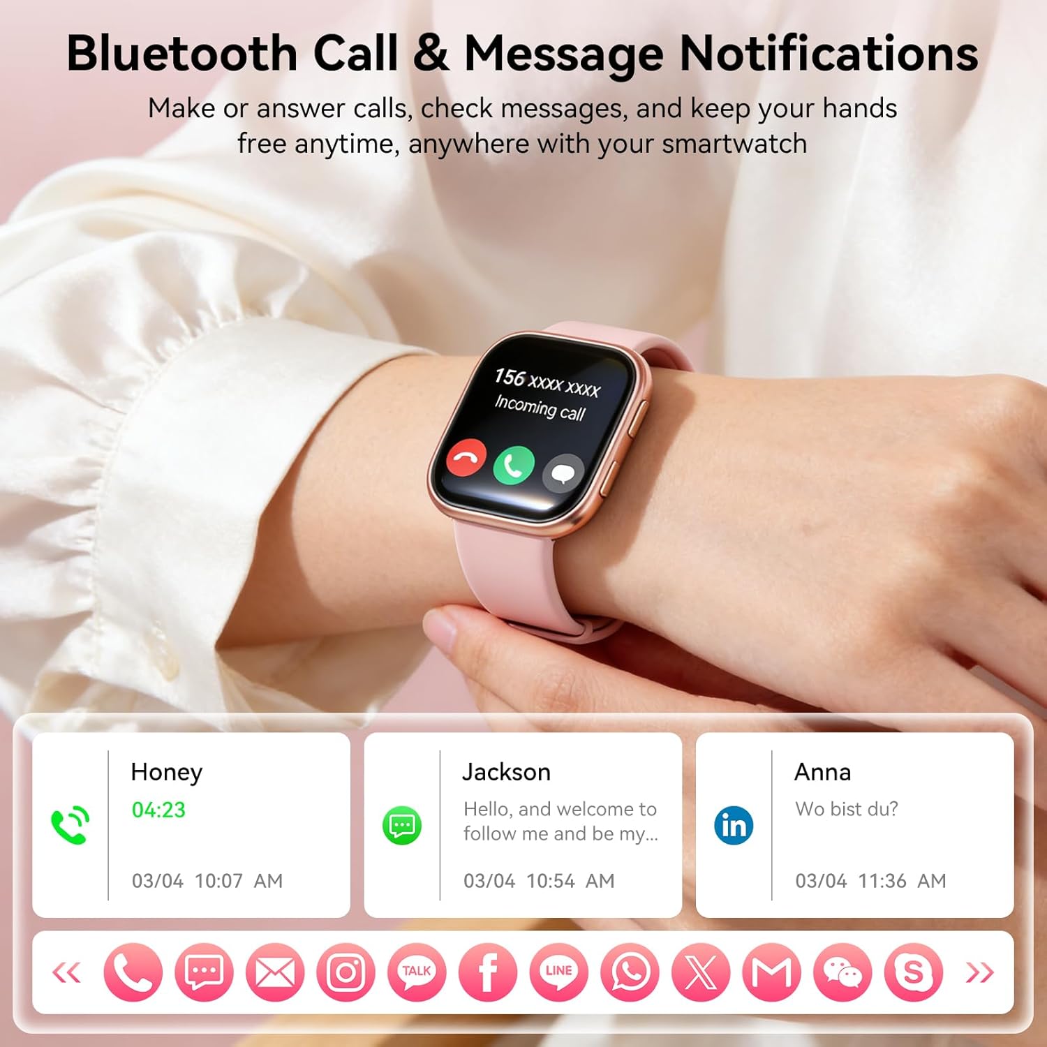 Detalle de Mingtawn 7 1.83" HD Smart Watch with Interchangeable Bands, Bluetooth Call & Health Monitoring