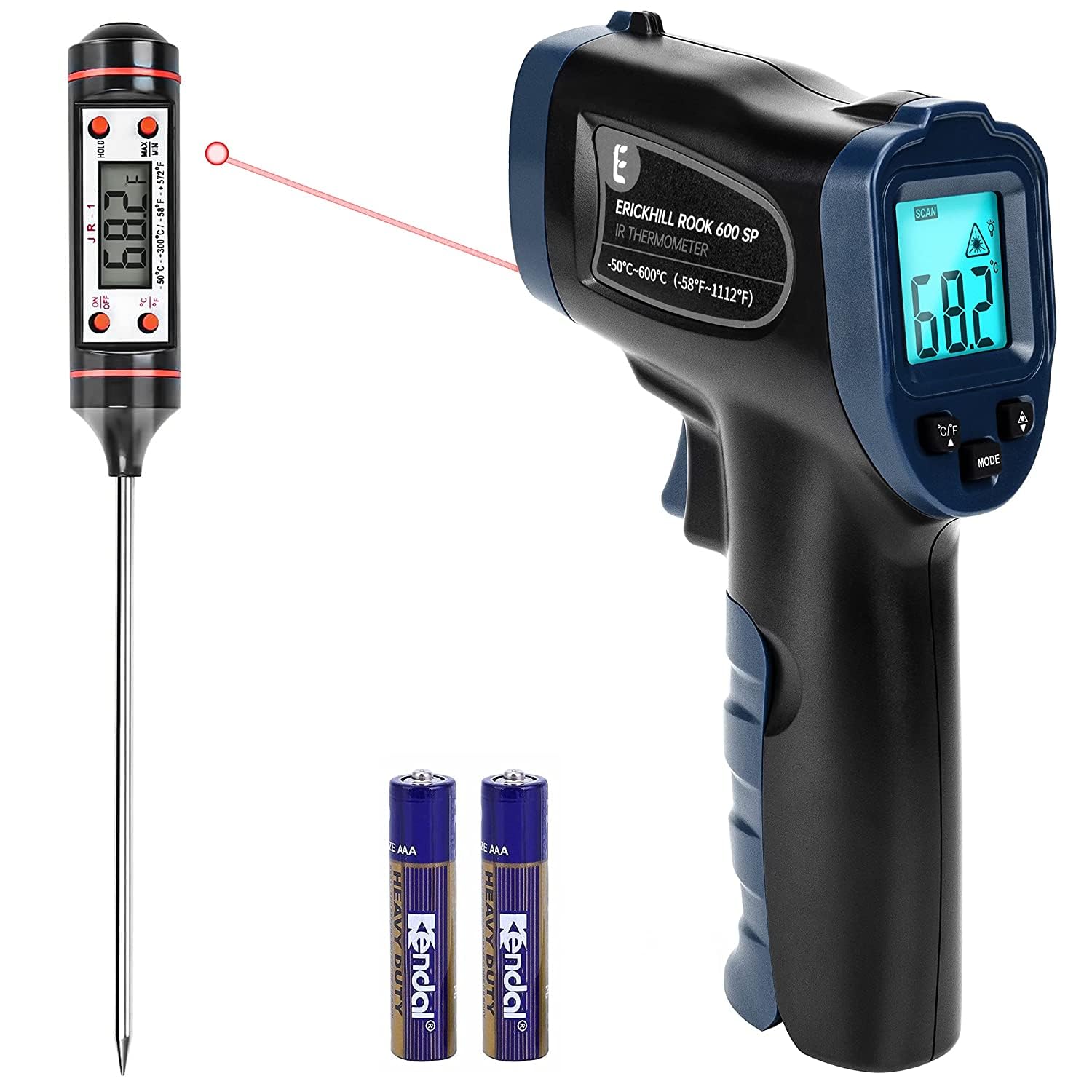 Detalle de ERICKHILL Infrarot-Thermometer −50–600 °C 🌡