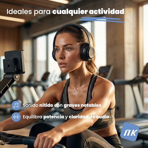 Detalle de NK Auriculares Inalámbricos de Diadema: ligeros, con FM y TF, 4 h de autonomía