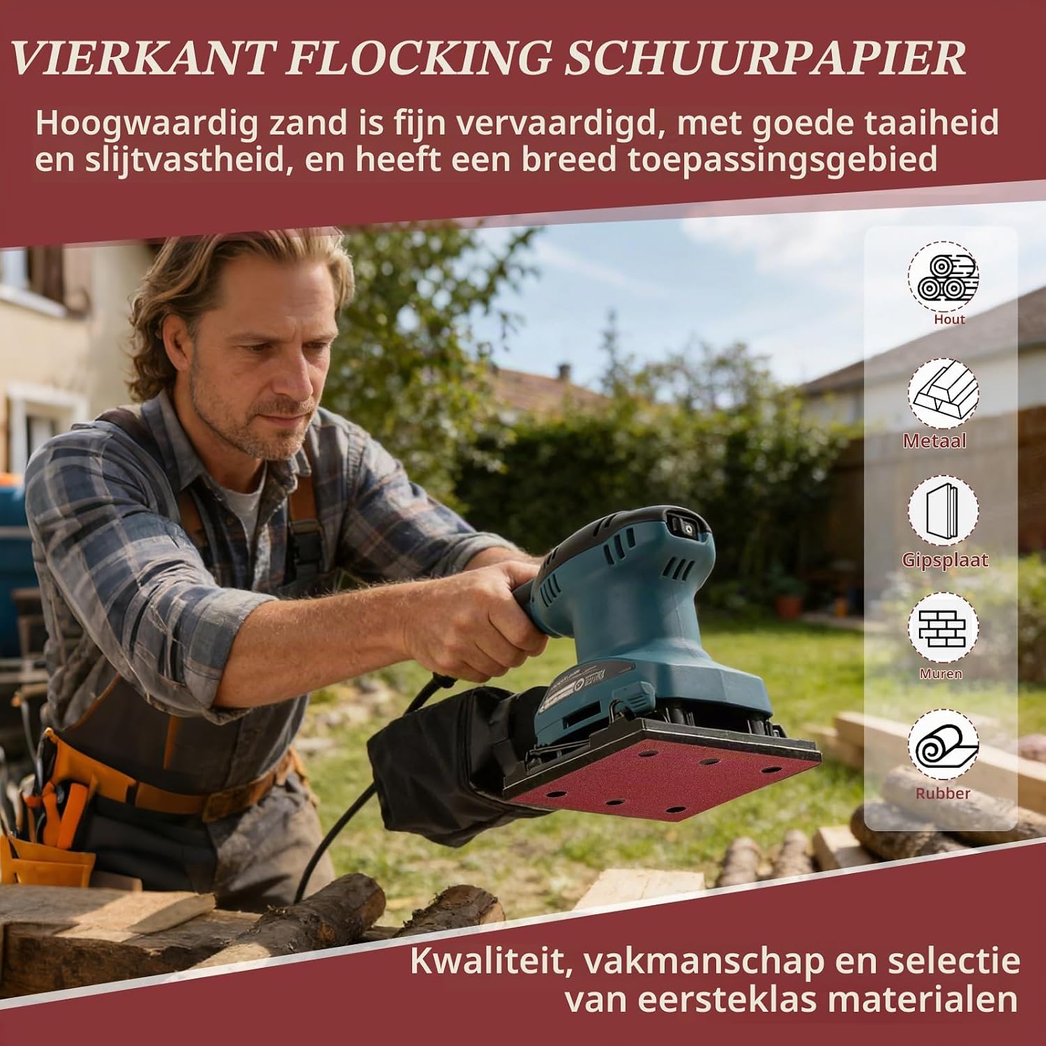 Detalle 2 de Indrnif CX-07963 schuurpapier, 80 stuks, 8 korrels en 6 gaten