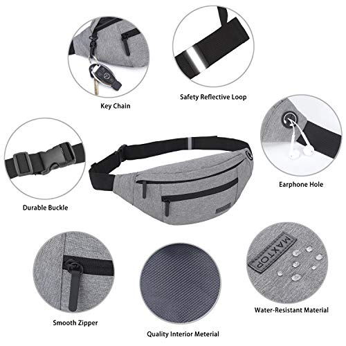 Detalle de MAXTOP Large Bumbag Waist Fanny Pack: Secure, Spacious Run & Travel Belt