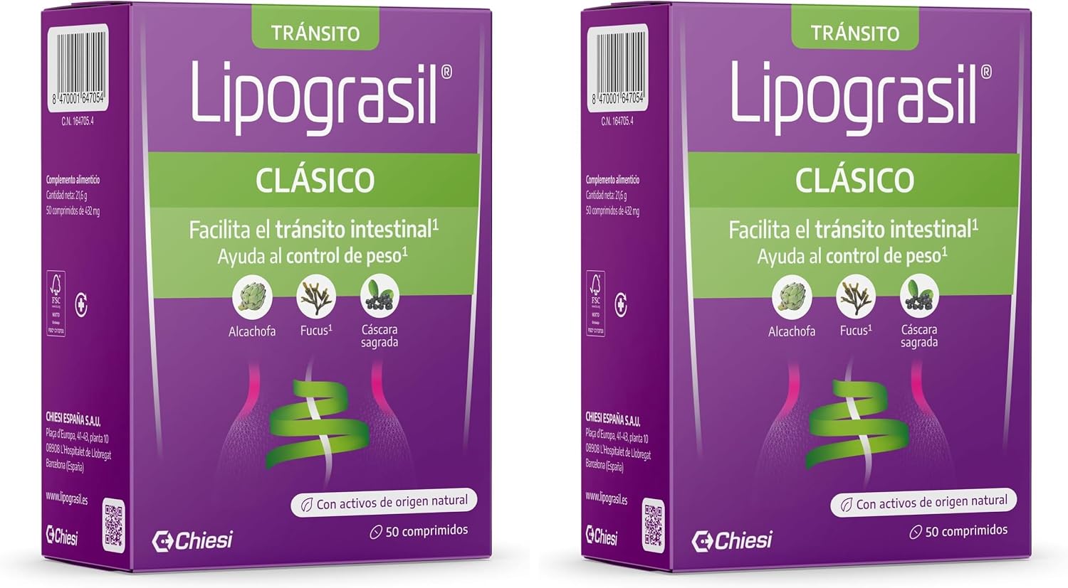 Thumbnail 6 de LIPOGRASIL Clásico Doble Efecto - 50 comprimidos: fucus, alcachofa y cáscara sagrada