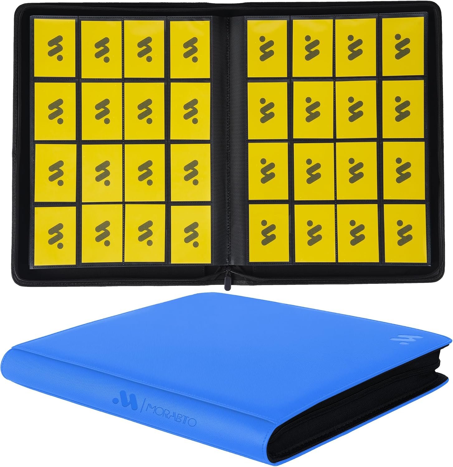 MORABTO Premium 1000+ Pockets Card Binder (Ringless, 16-Pocket, Light Blue)