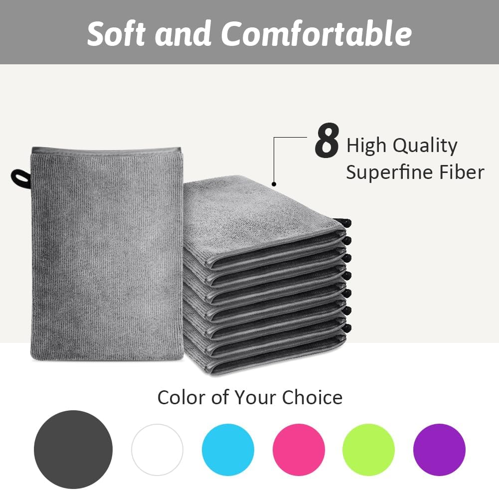 Detalle de HOTUT microfiber body wash mitts 15x20cm